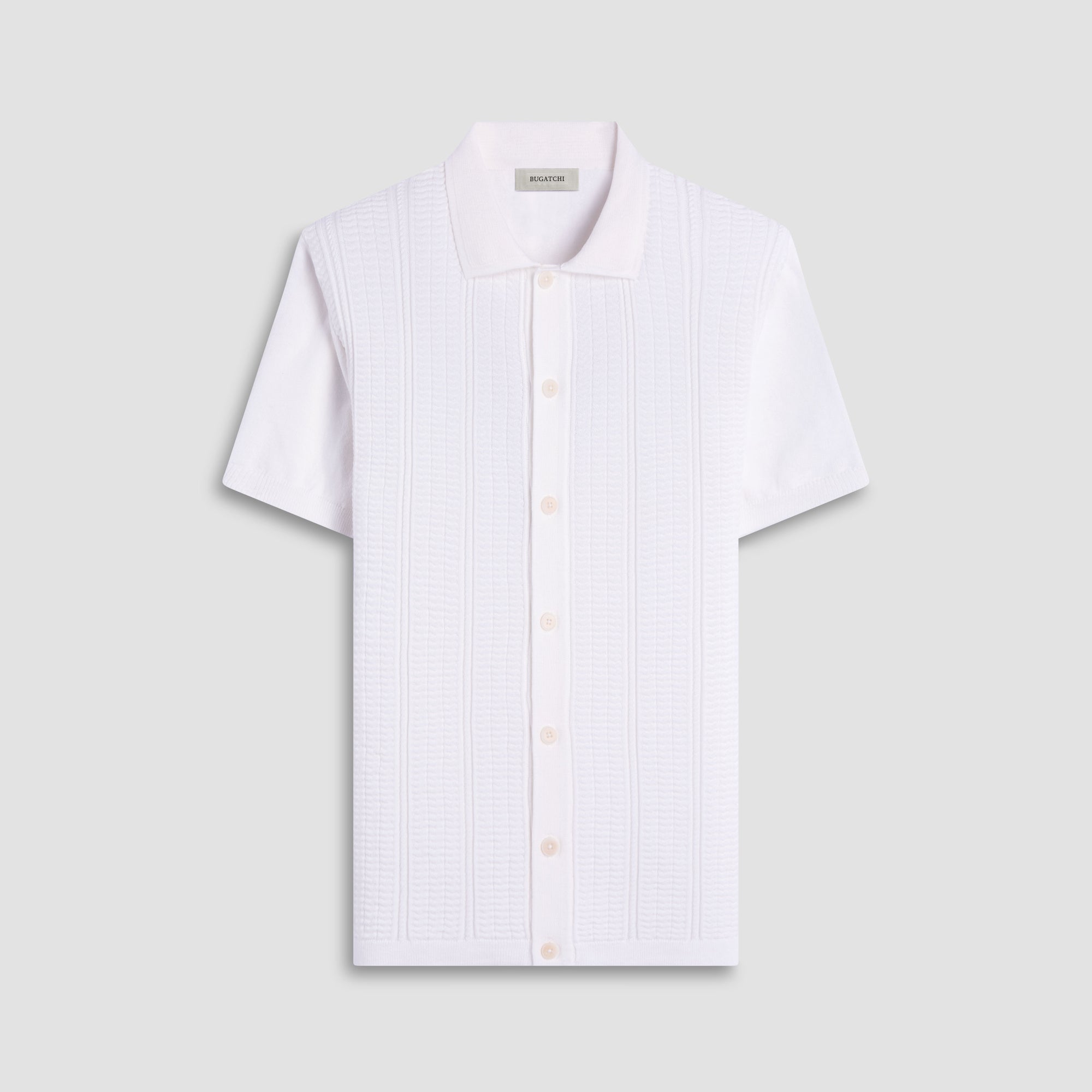 Textured Chevron Short Sleeve Knit Shirt