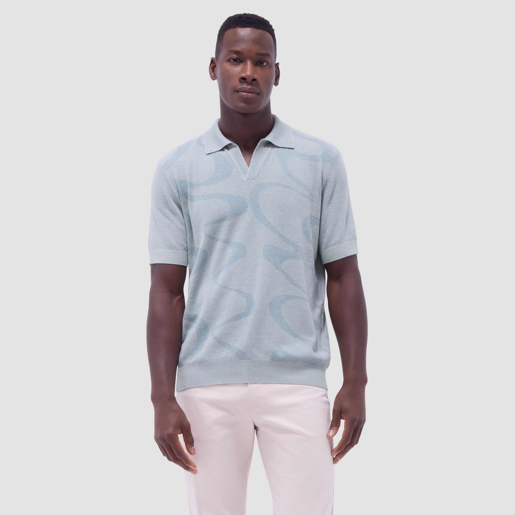 Abstract Knit Short Sleeve Johnny Sweater