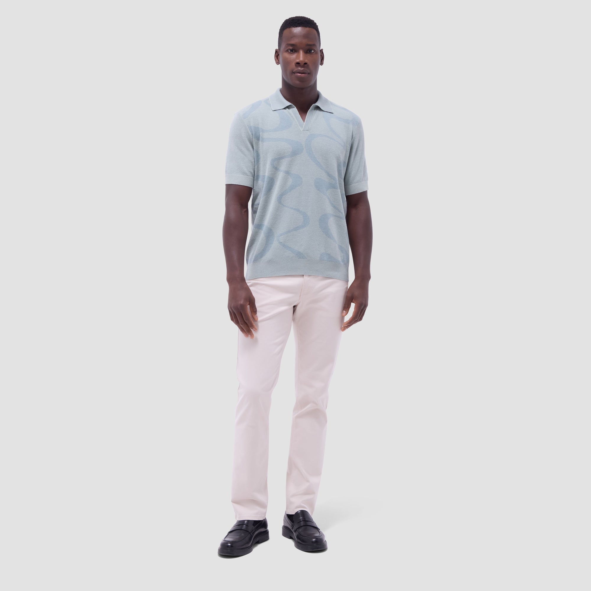 Abstract Knit Short Sleeve Johnny Sweater