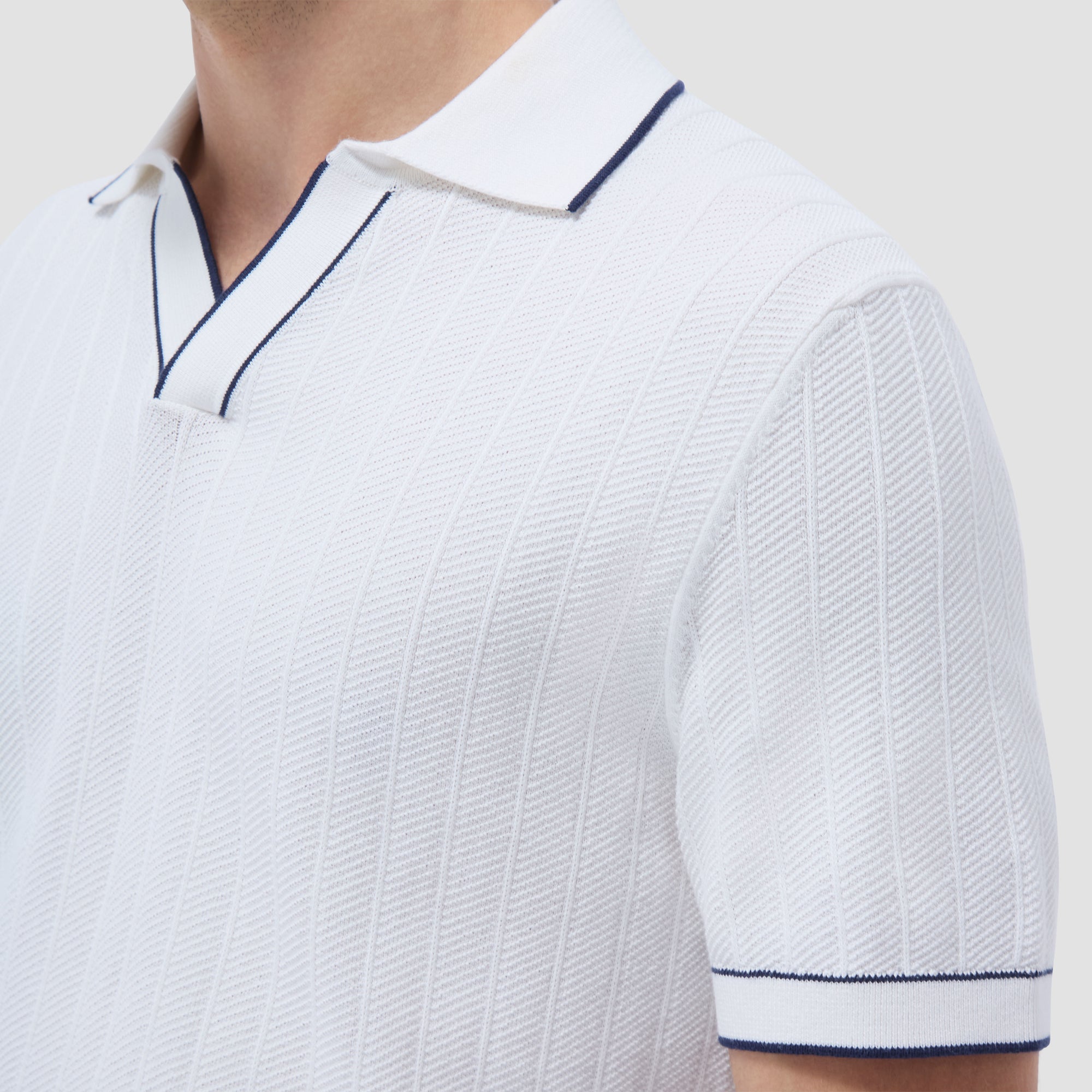 Wide Rib Short Sleeve Johnny Sweater