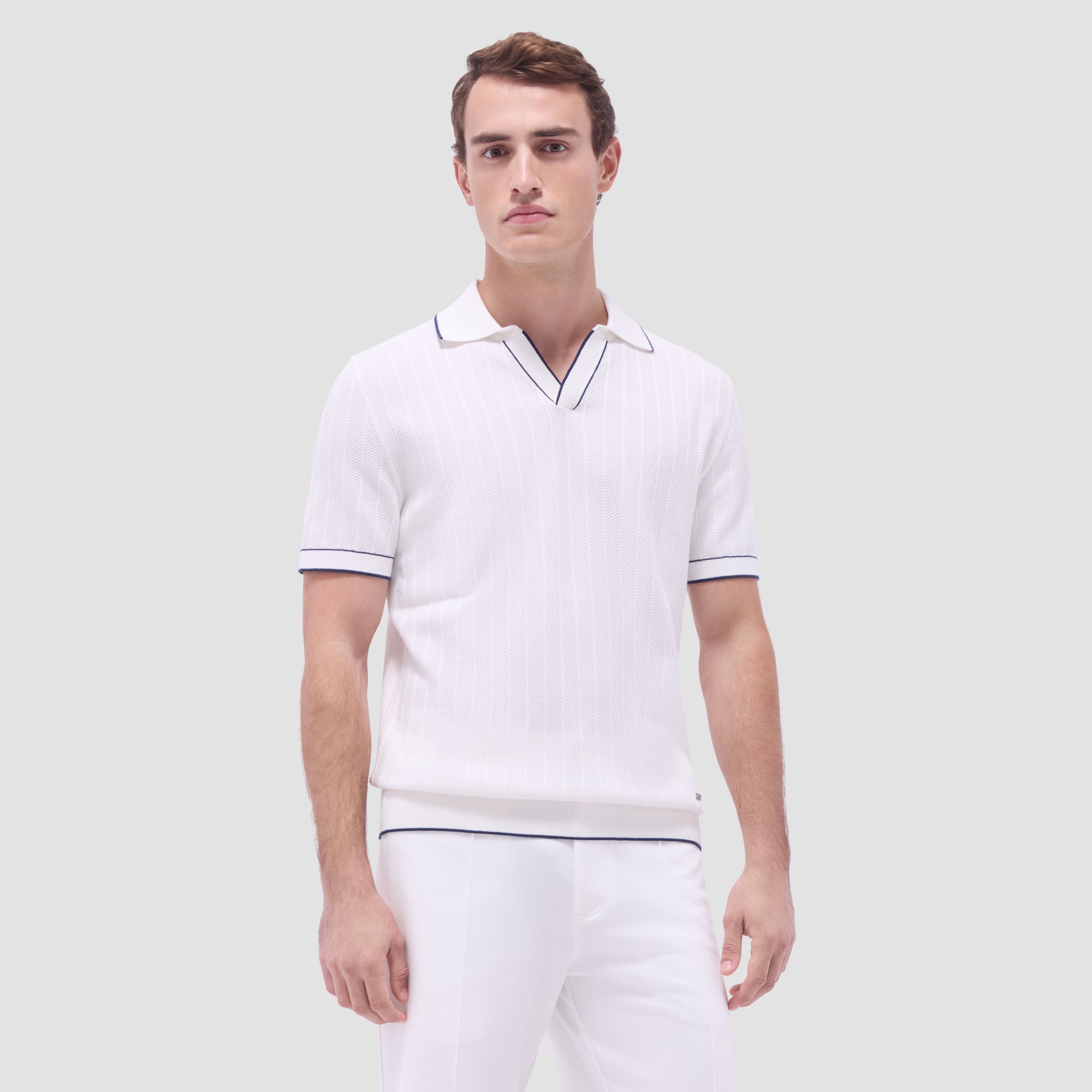 Wide Rib Short Sleeve Johnny Sweater