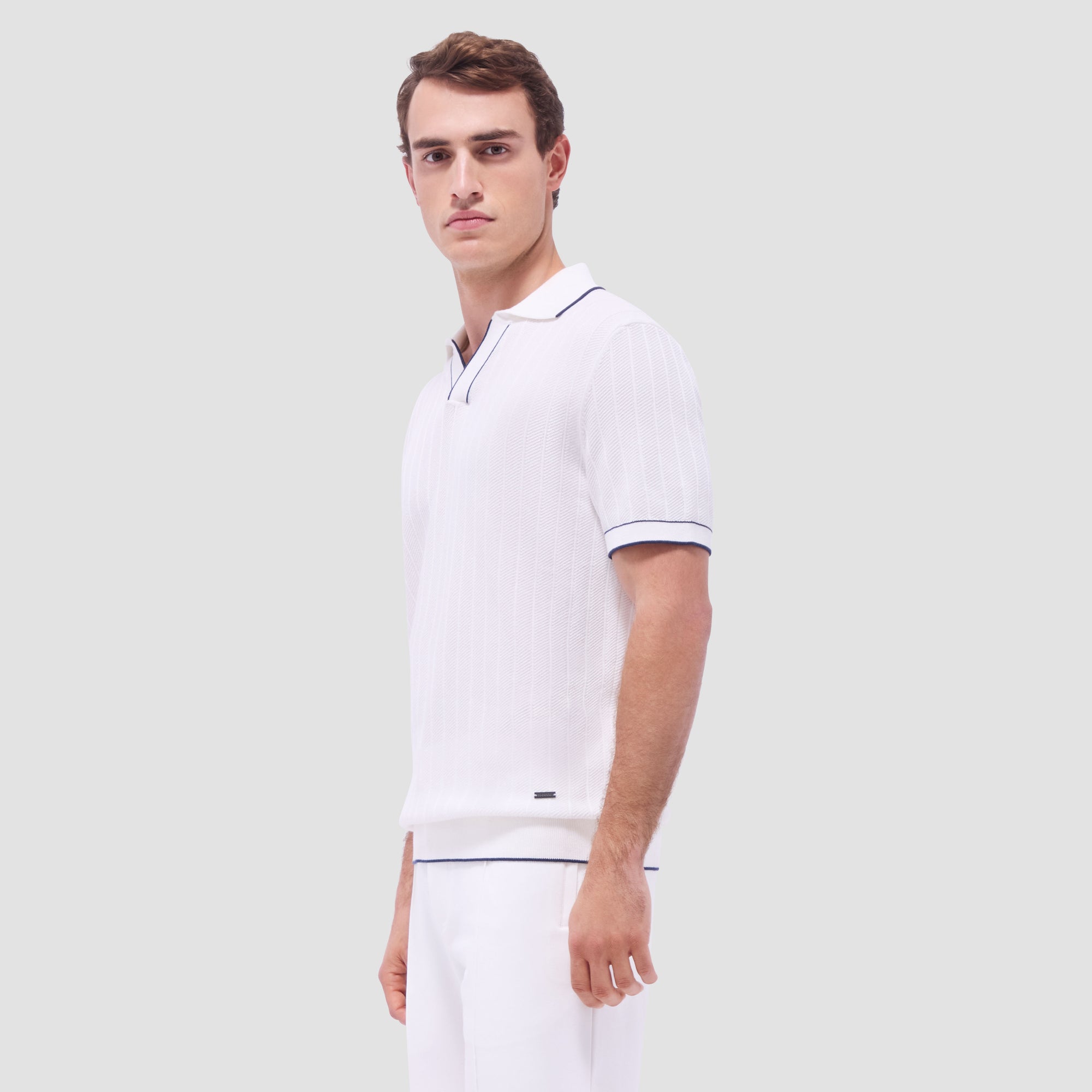 Wide Rib Short Sleeve Johnny Sweater