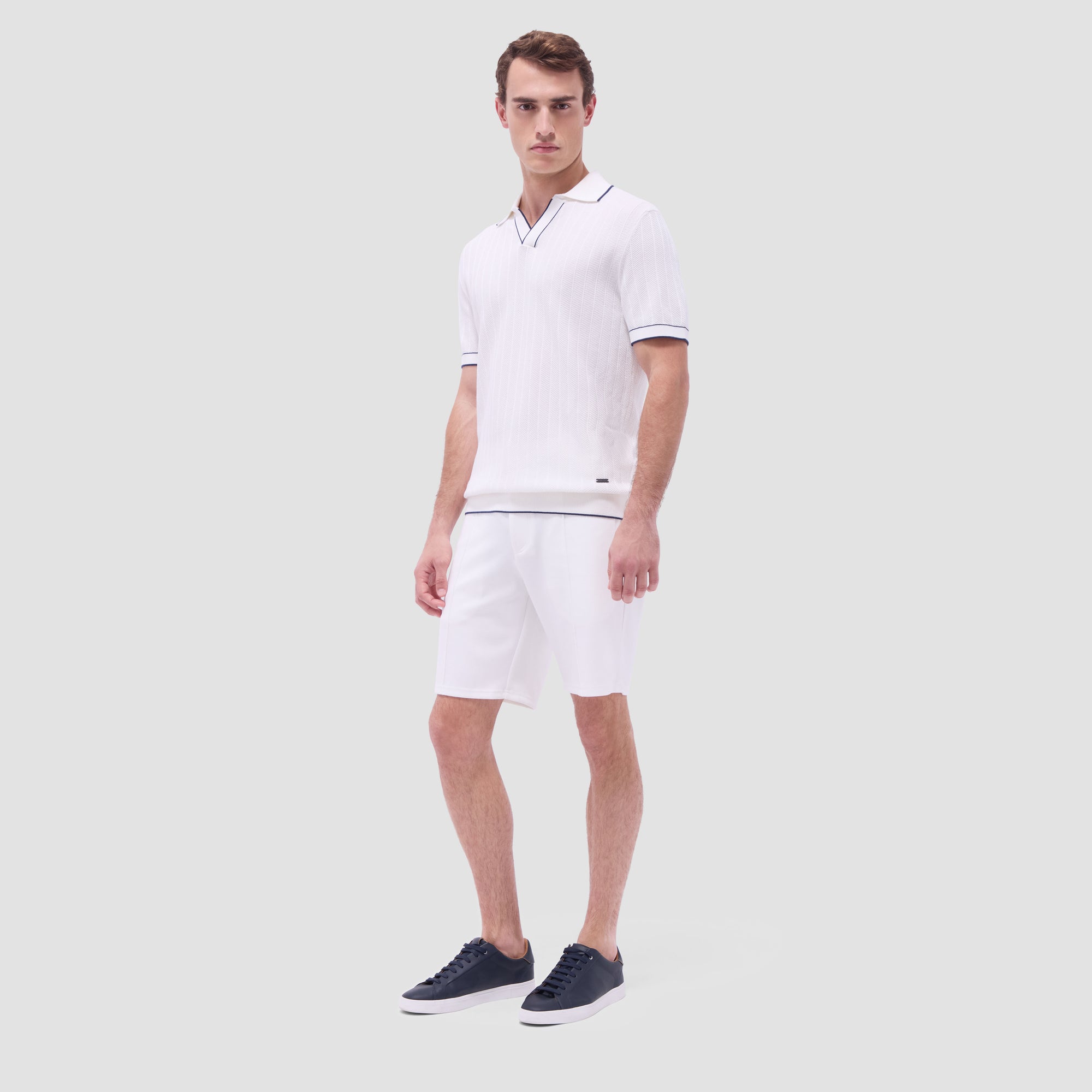 Wide Rib Short Sleeve Johnny Sweater
