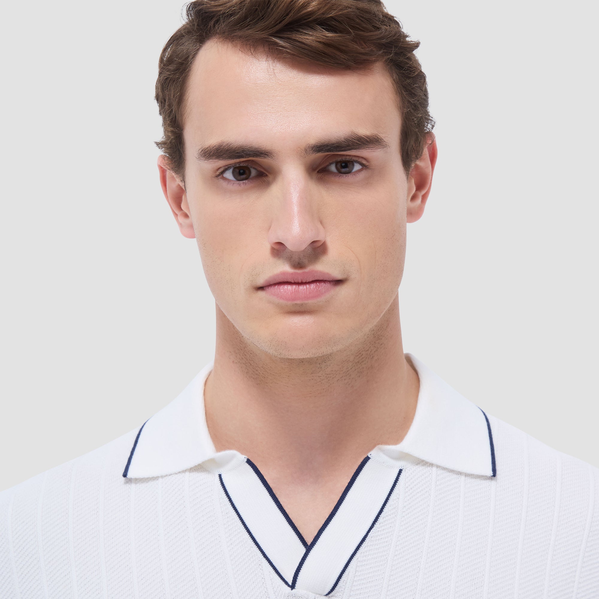 Wide Rib Short Sleeve Johnny Sweater