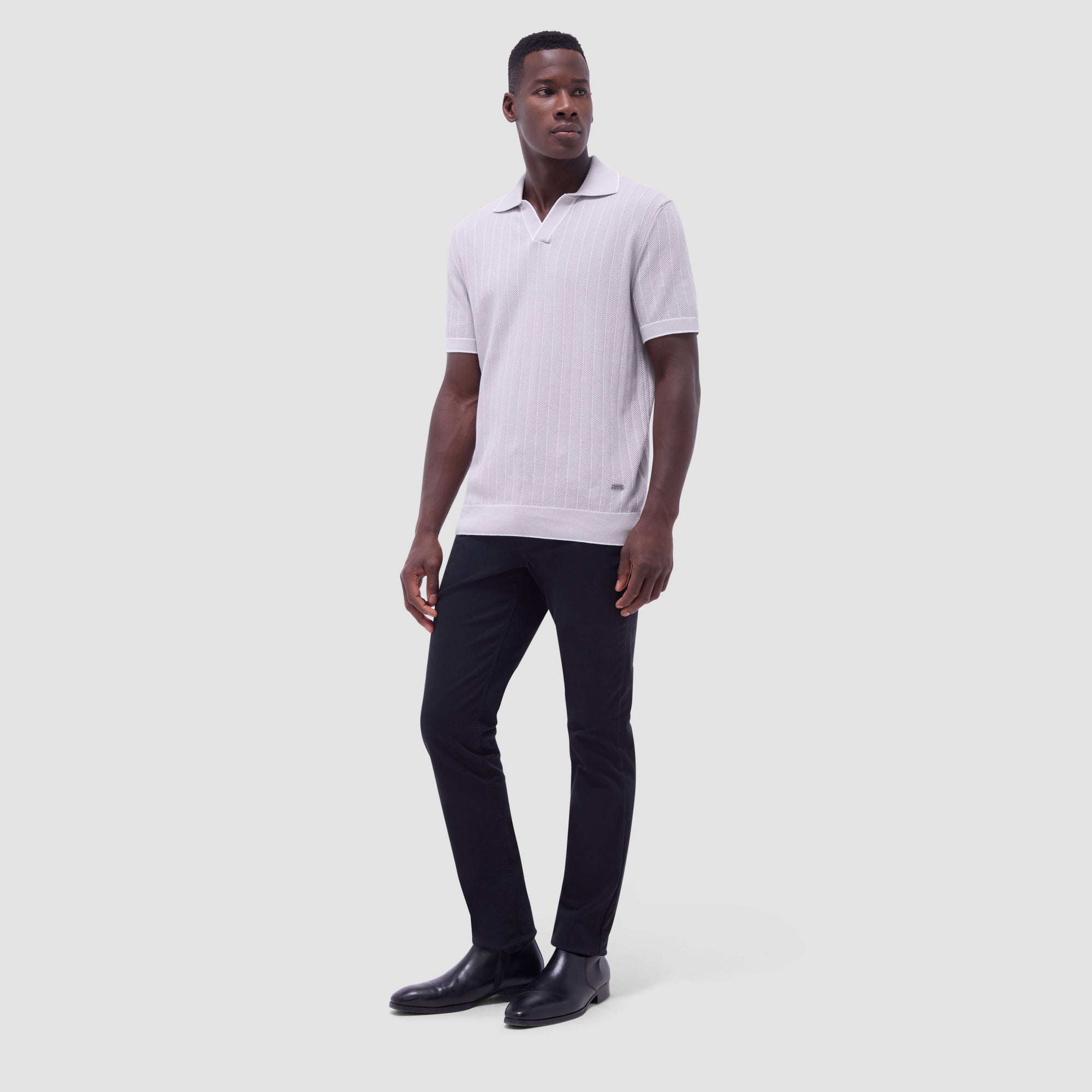 Wide Rib Short Sleeve Johnny Sweater