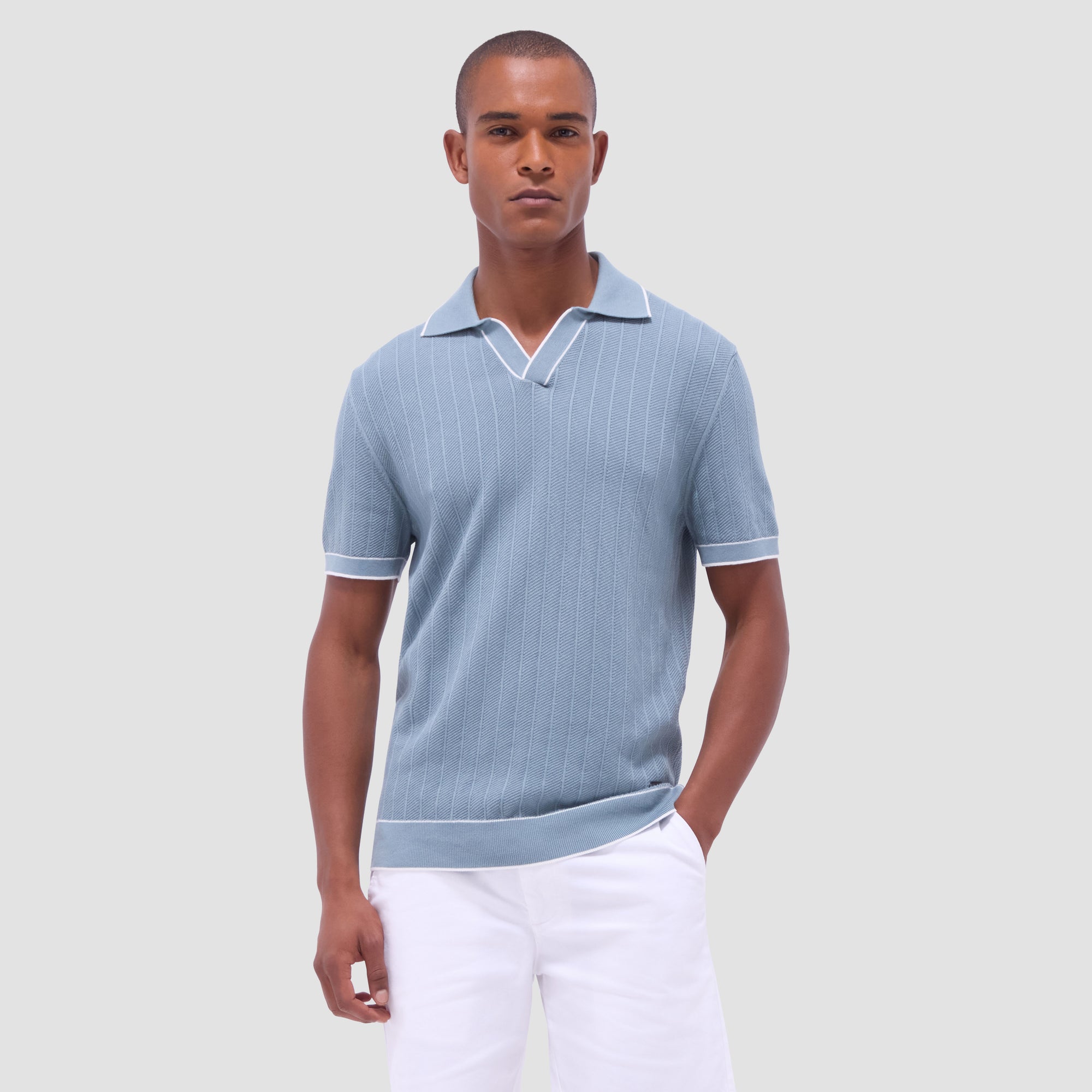 Wide Rib Short Sleeve Johnny Sweater