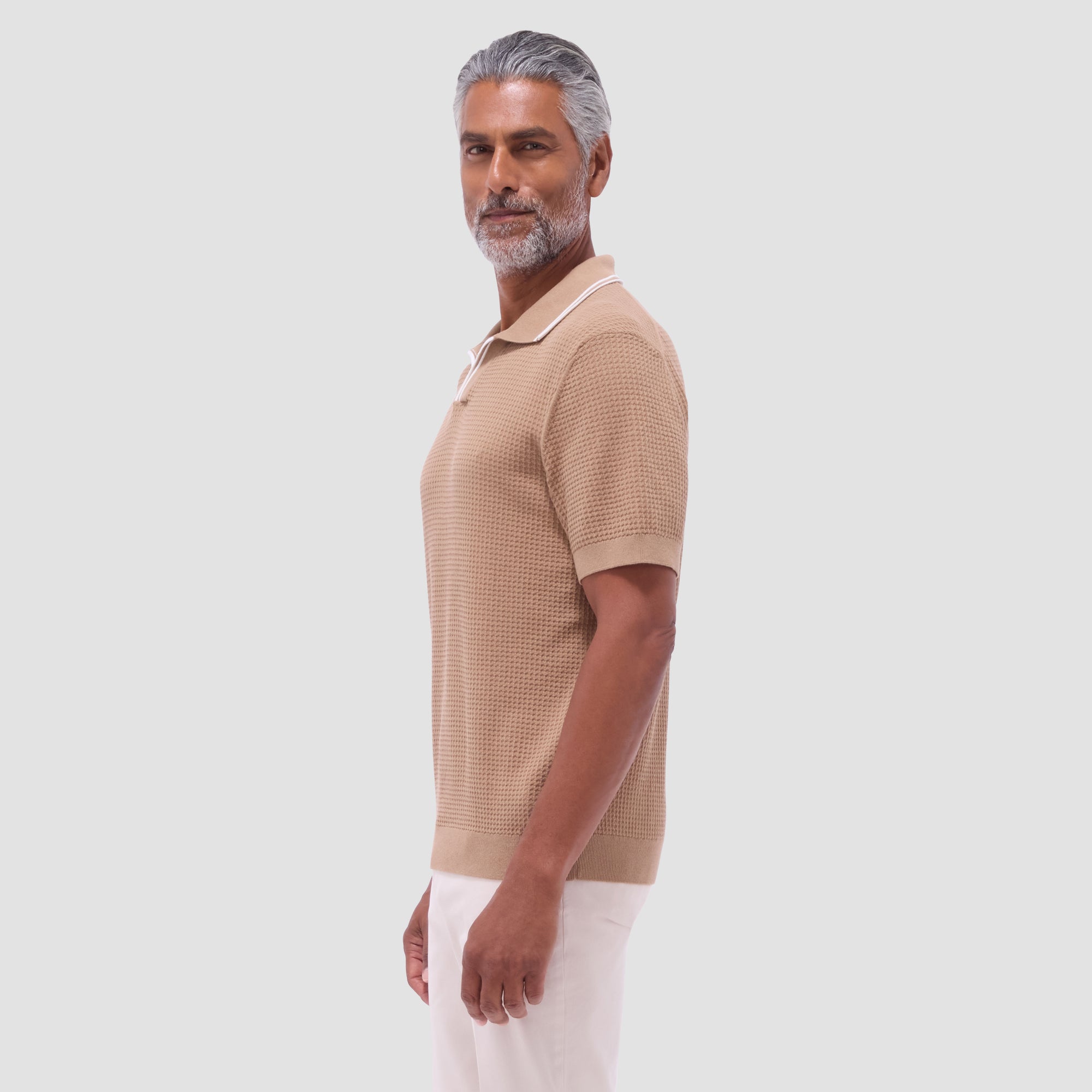 Seed Rib Short Sleeve Johnny Sweater