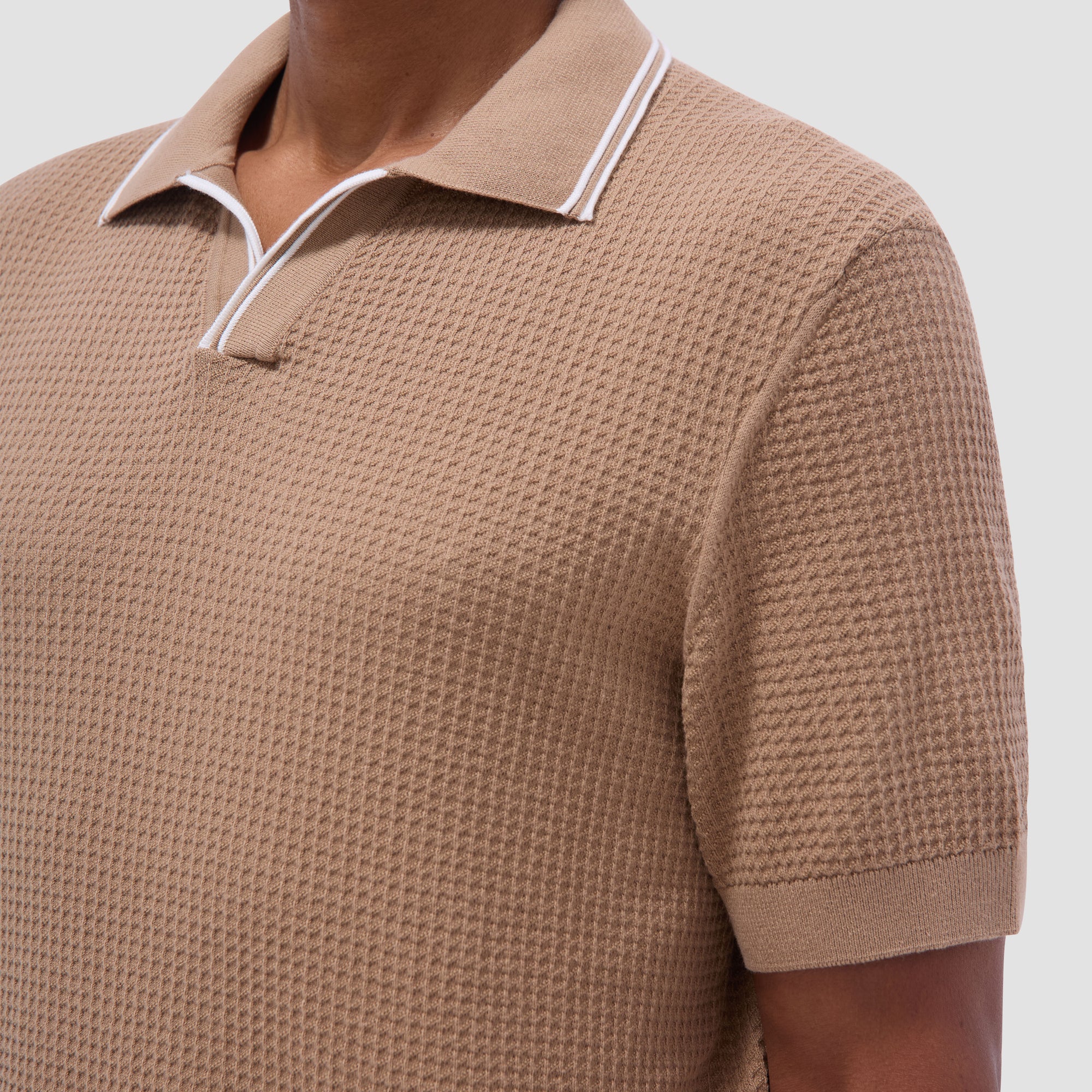 Seed Rib Short Sleeve Johnny Sweater