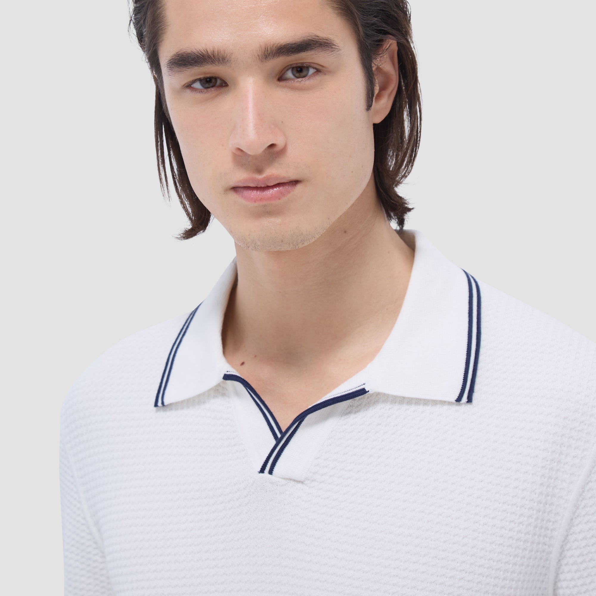 Seed Rib Short Sleeve Johnny Sweater