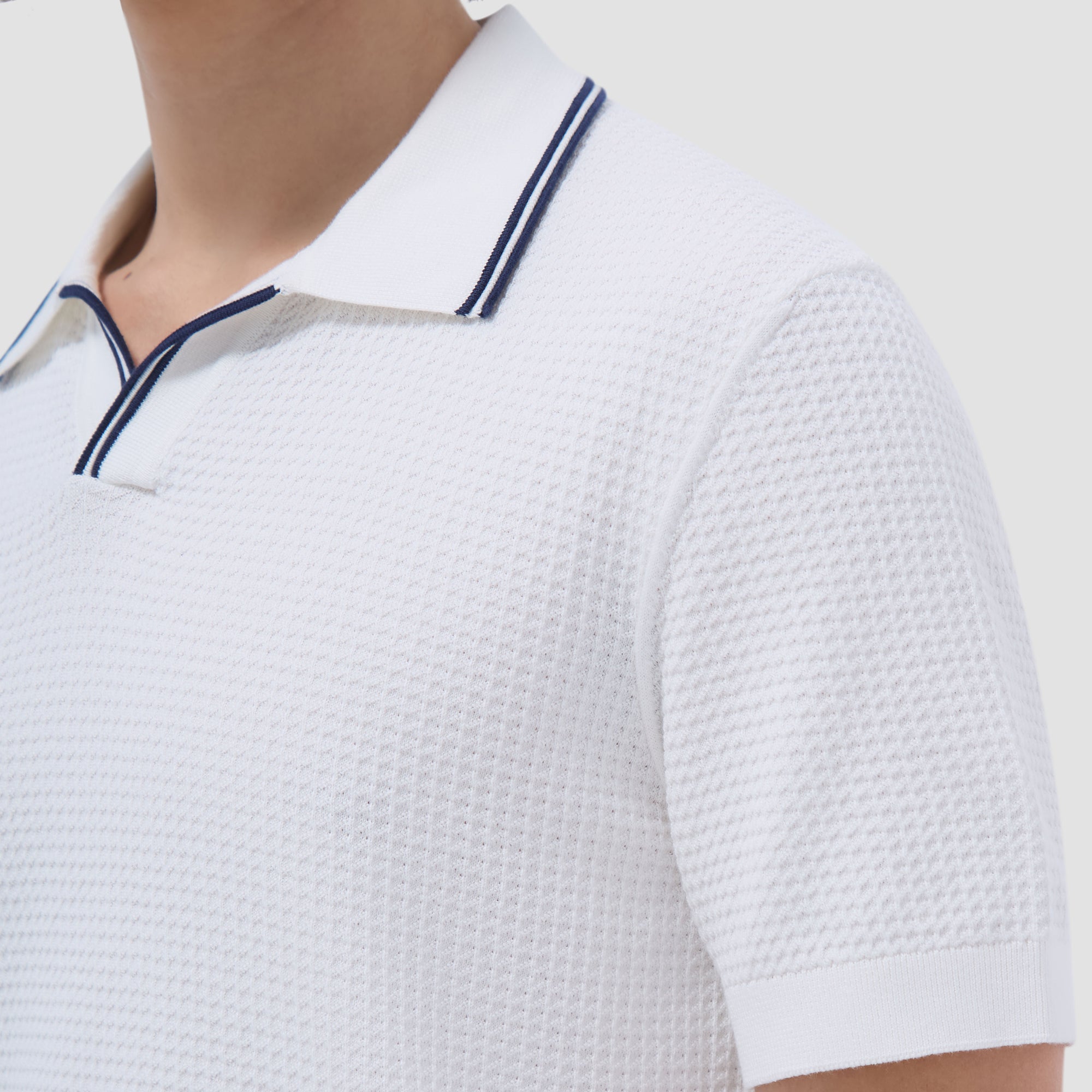 Seed Rib Short Sleeve Johnny Sweater