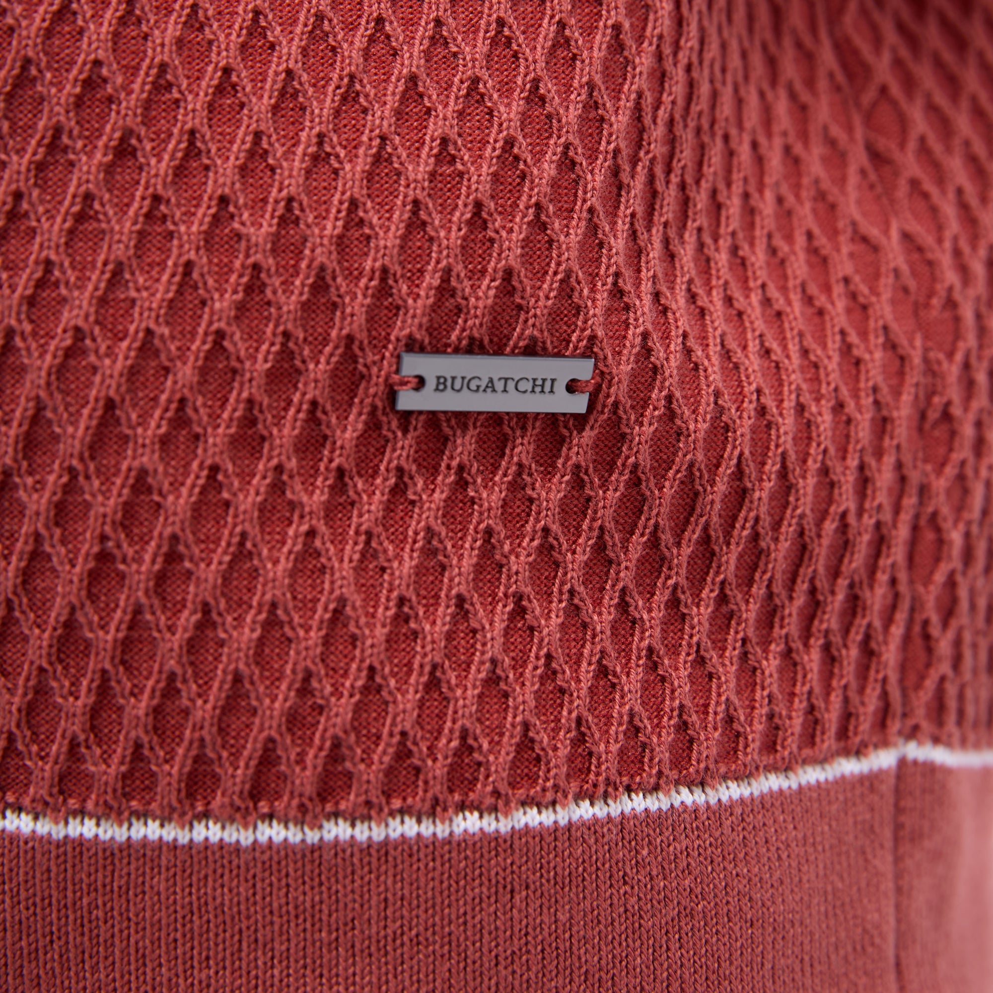Textured Geometric Short-Sleeve Knit Shirt
