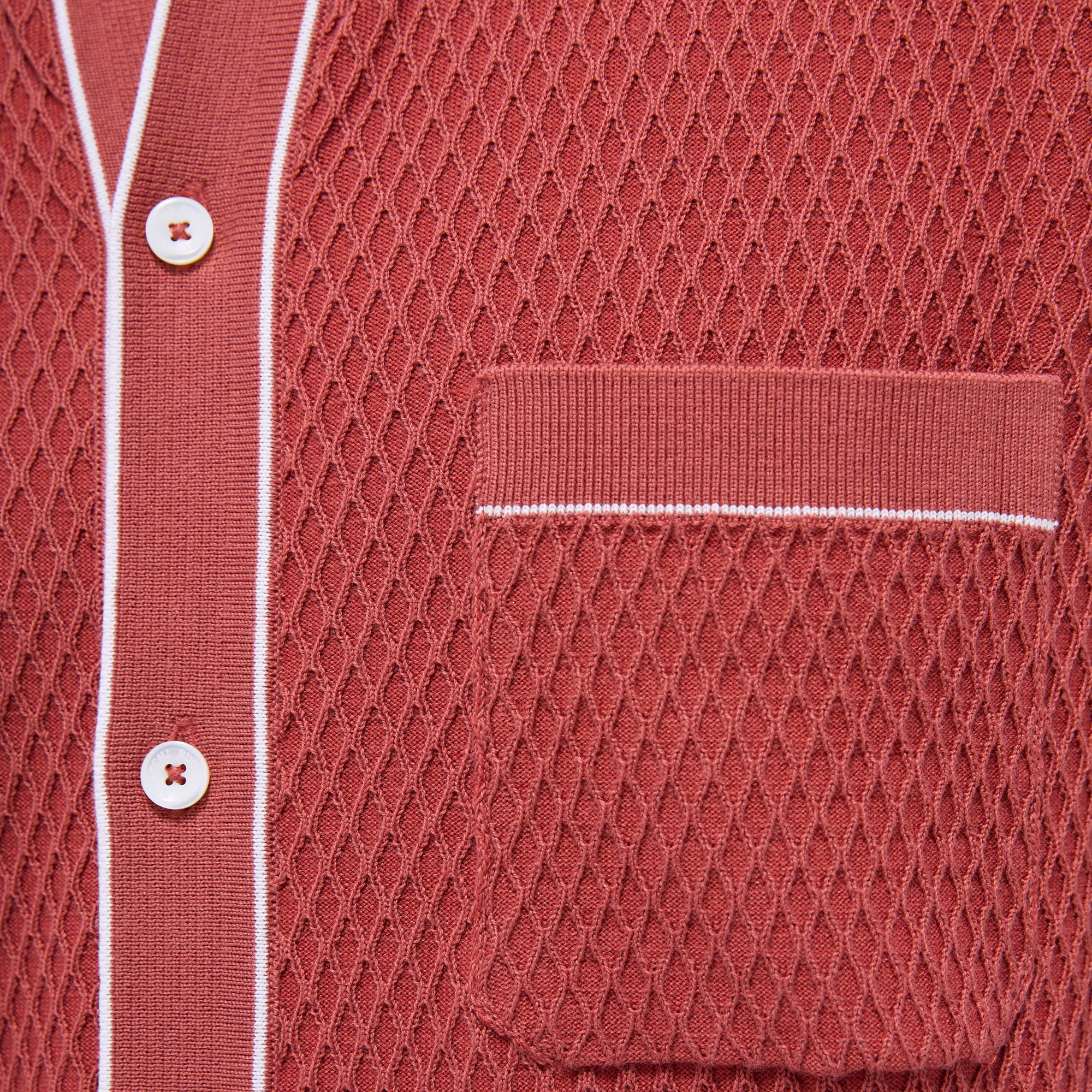 Textured Geometric Short-Sleeve Knit Shirt