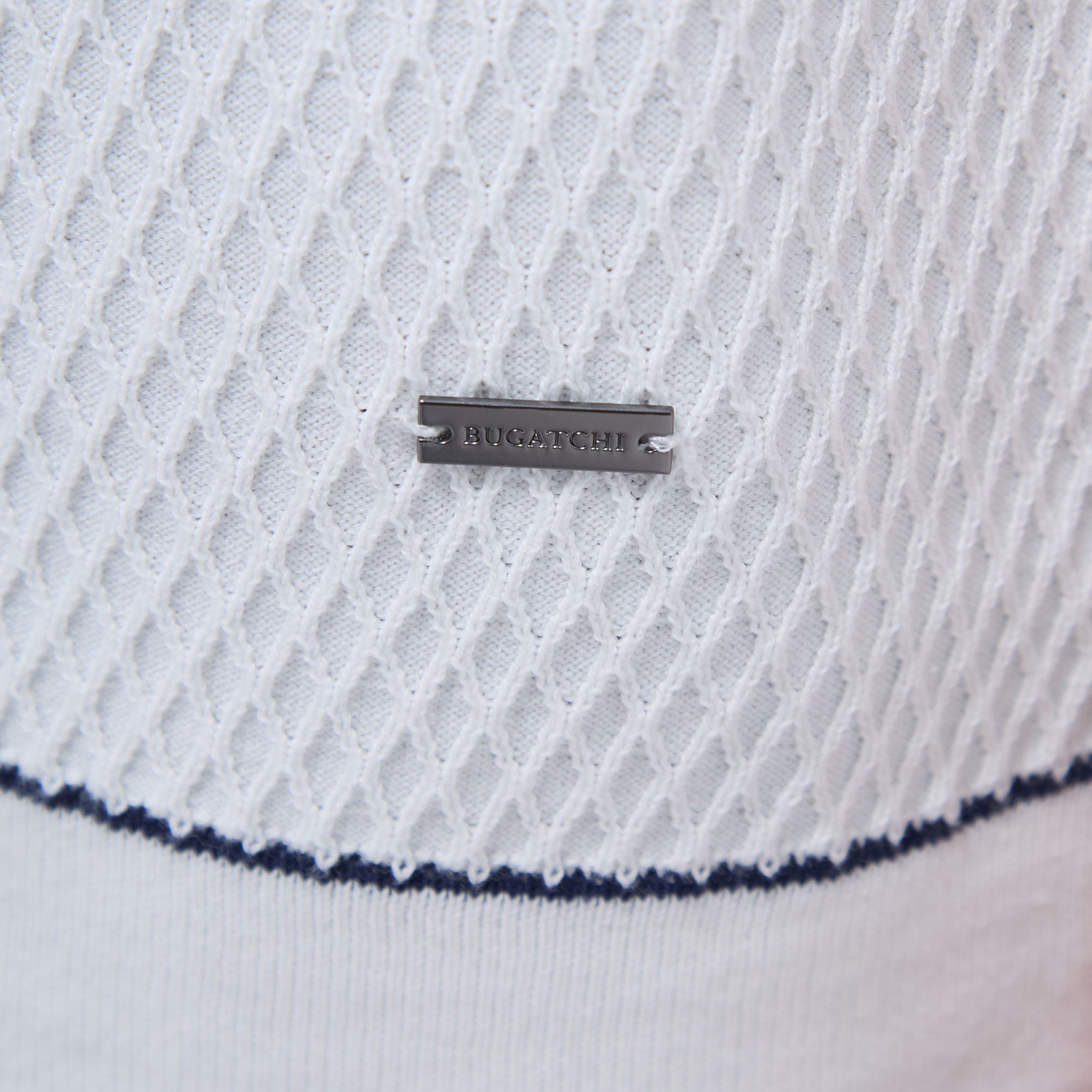 Textured Geometric Short-Sleeve Knit Shirt