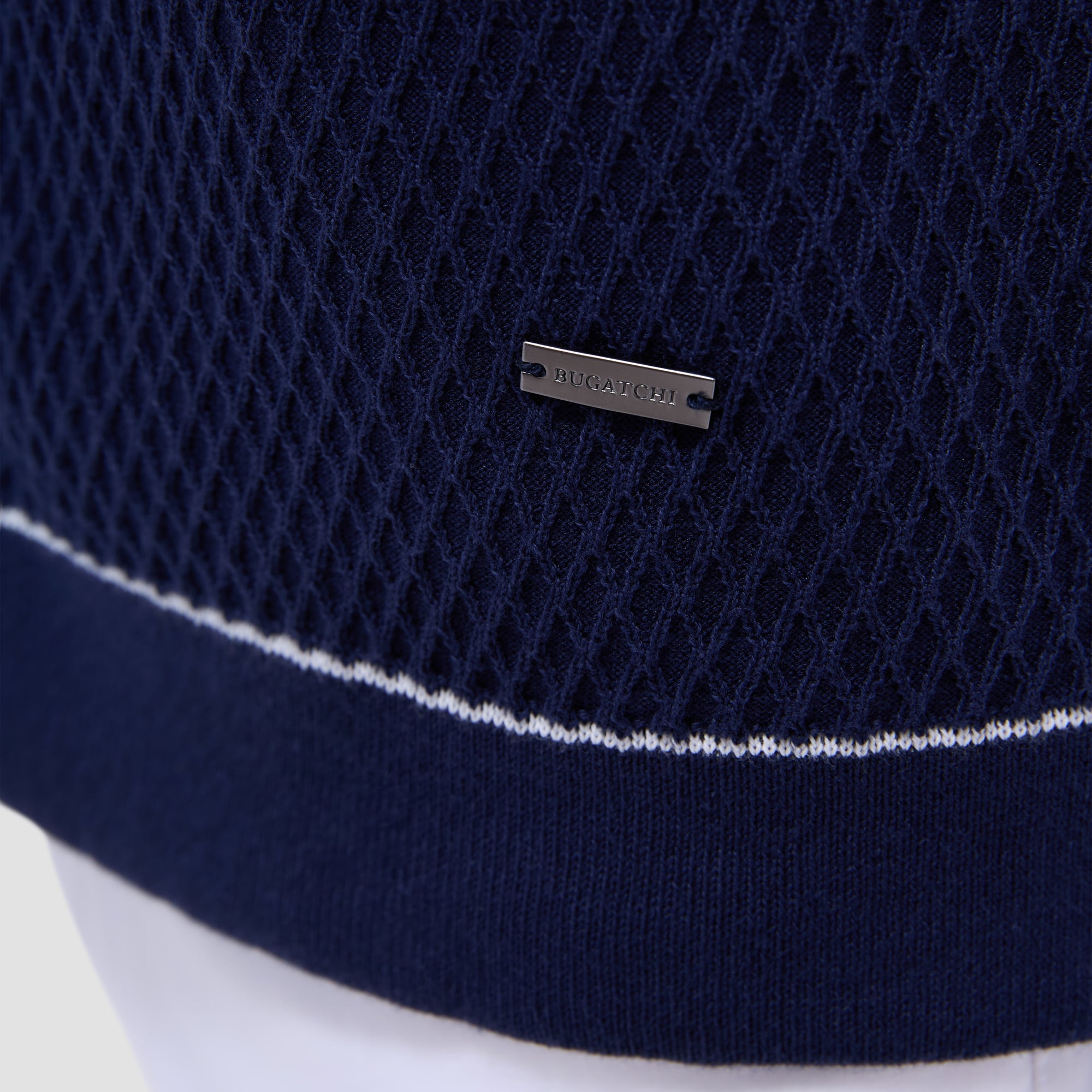 Textured Geometric Short-Sleeve Knit Shirt