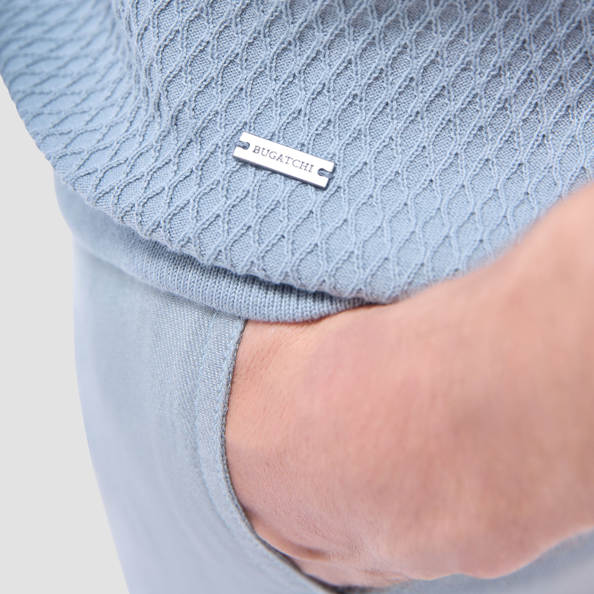 Textured Geometric Short-Sleeve Knit Shirt