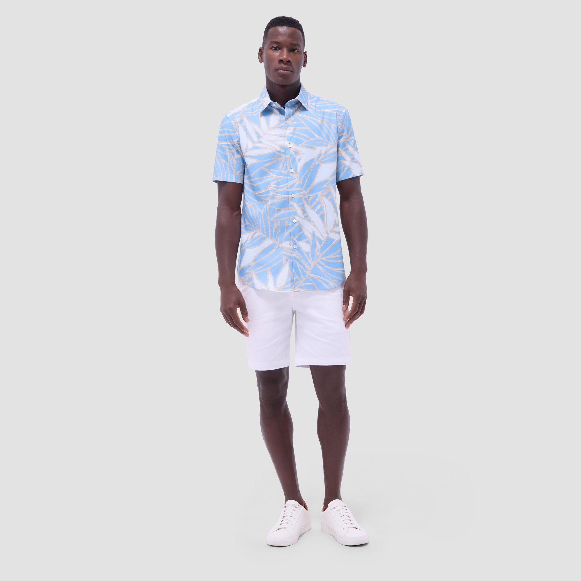 Orson Leaf Print Short-Sleeve Shirt