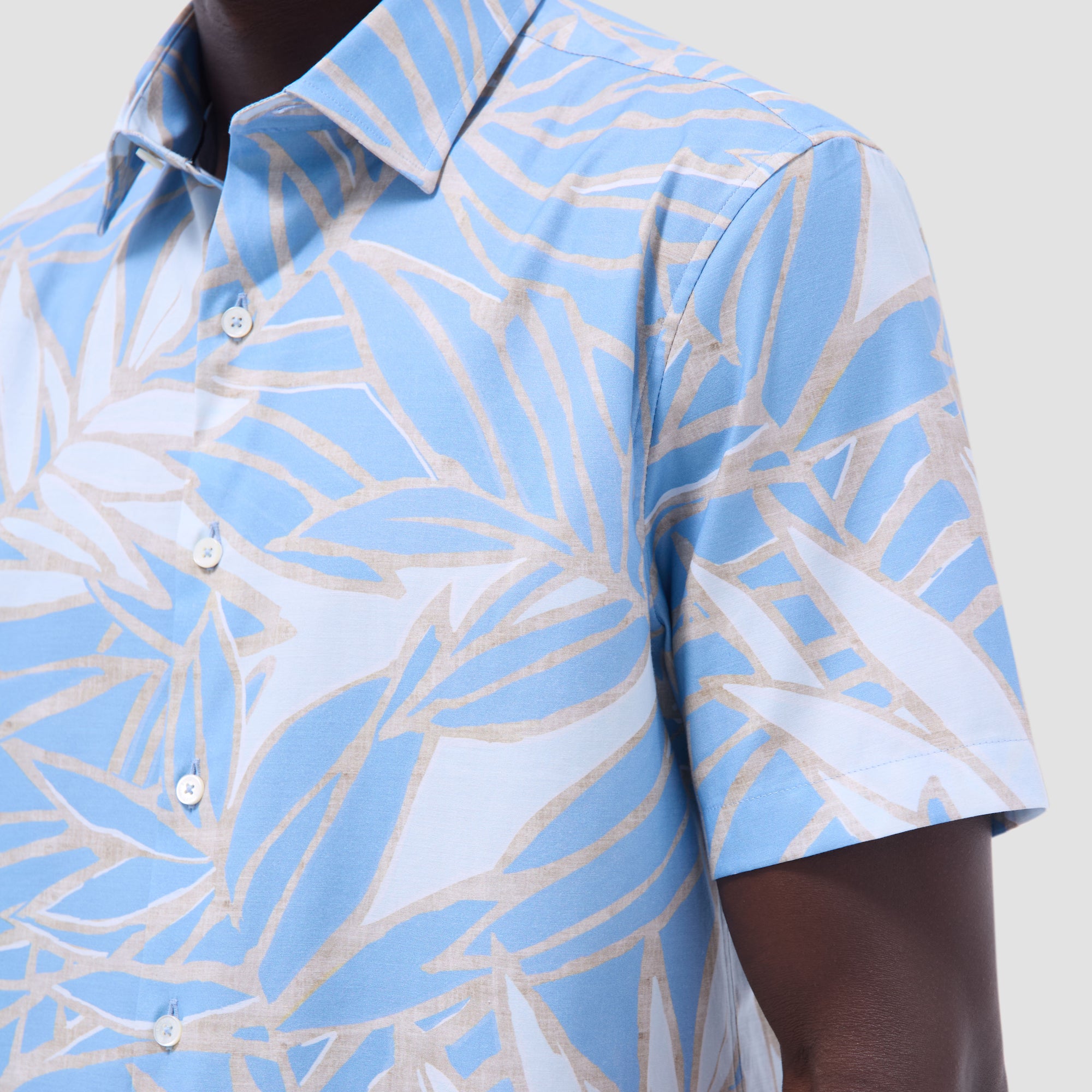 Orson Leaf Print Short-Sleeve Shirt