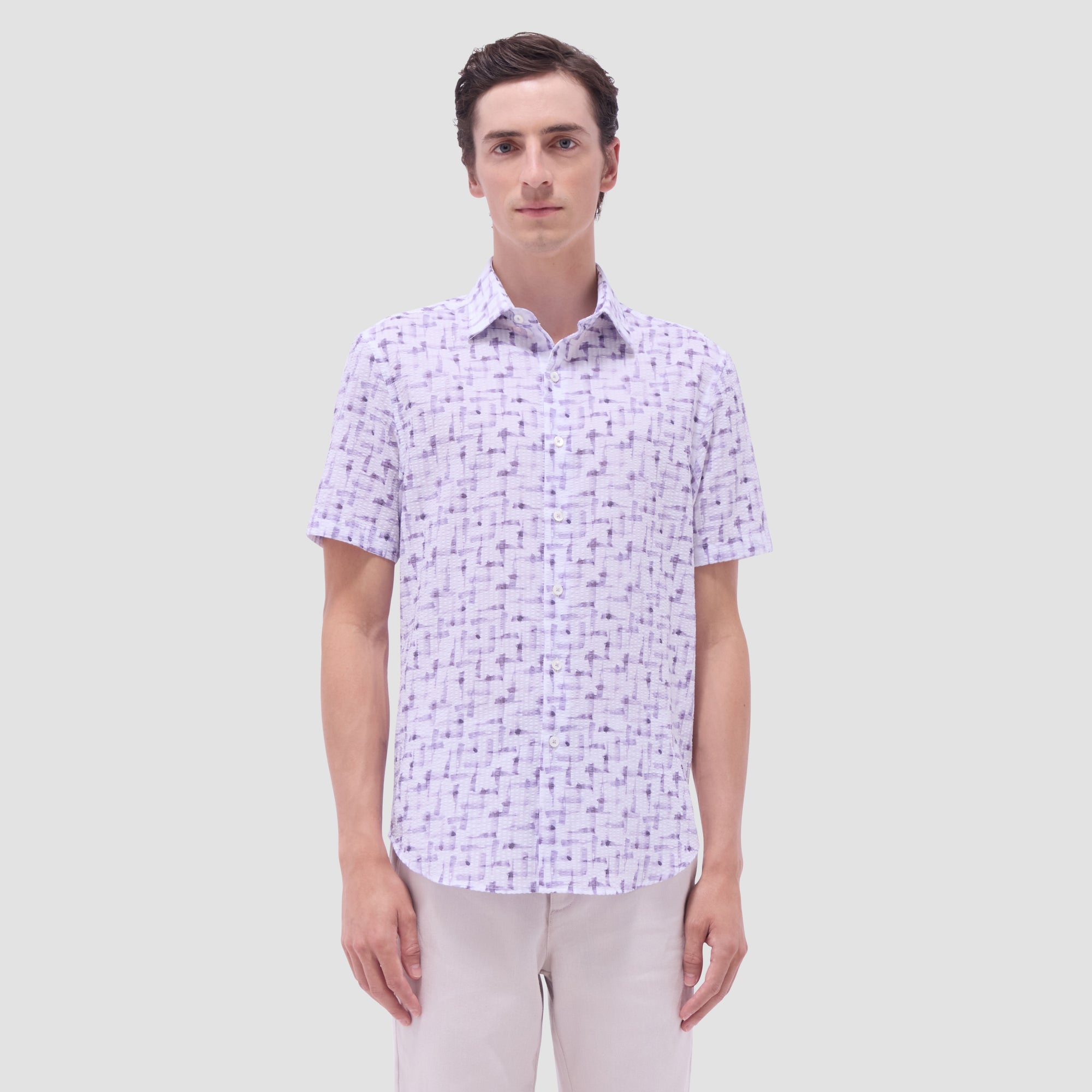 Orson Abstract Seersucker Short-Sleeve Shirt