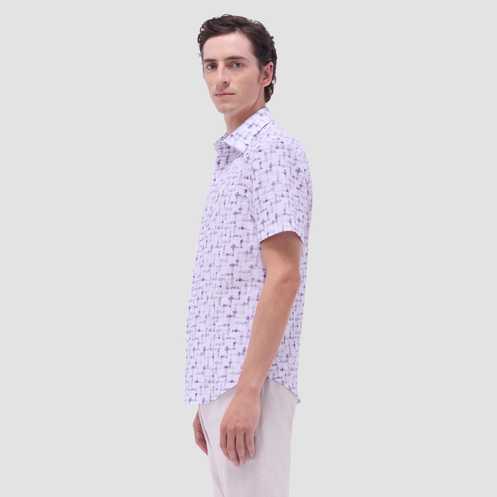 Orson Abstract Seersucker Short-Sleeve Shirt