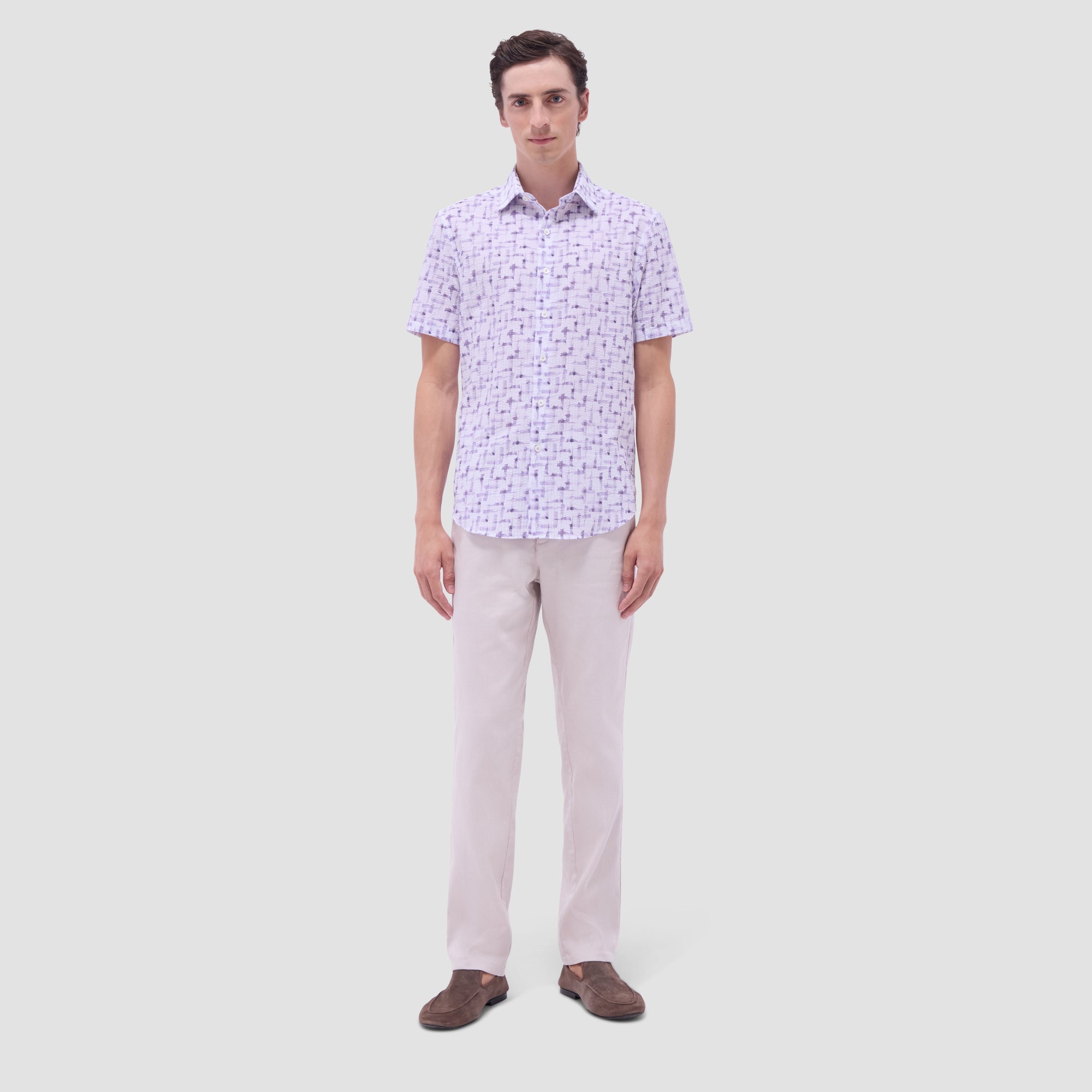 Orson Abstract Seersucker Short-Sleeve Shirt