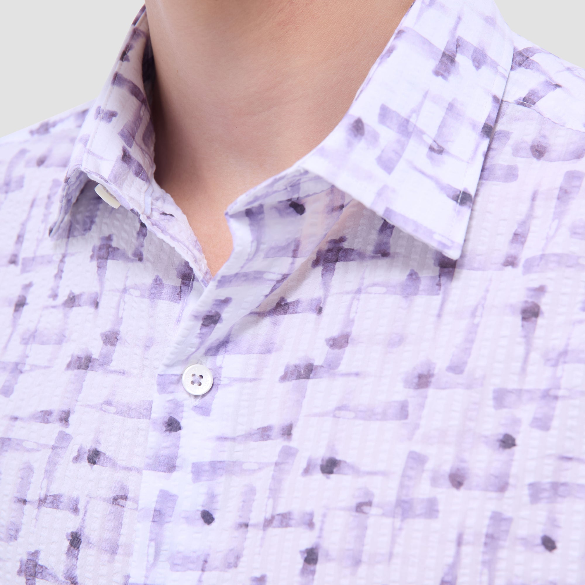 Orson Abstract Seersucker Short-Sleeve Shirt