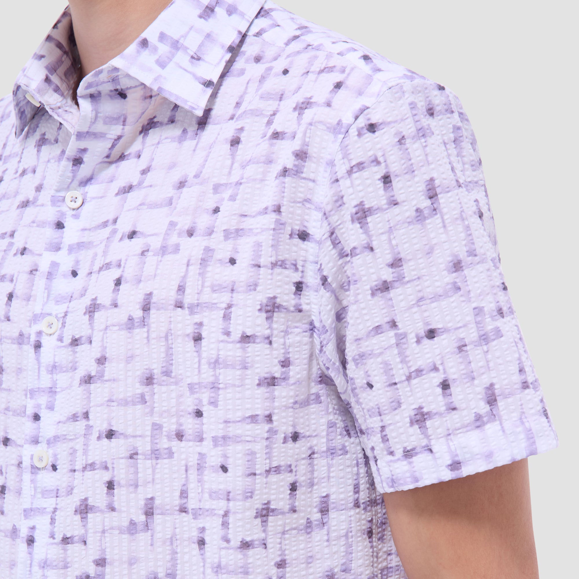 Orson Abstract Seersucker Short-Sleeve Shirt
