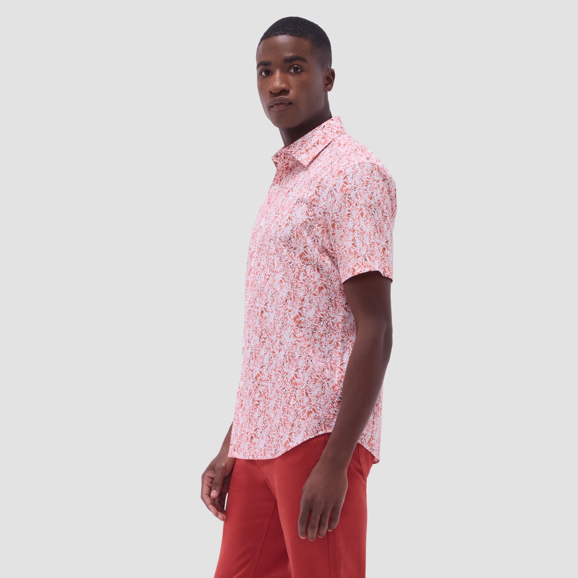 Orson Leaf Print Short-Sleeve Shirt