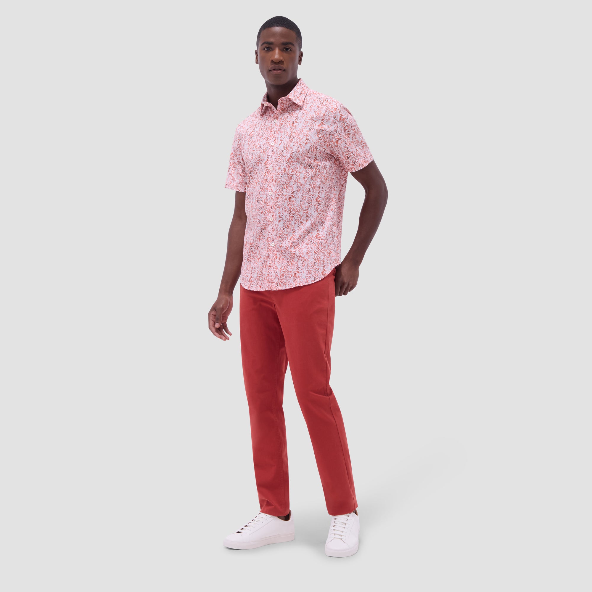 Orson Leaf Print Short-Sleeve Shirt