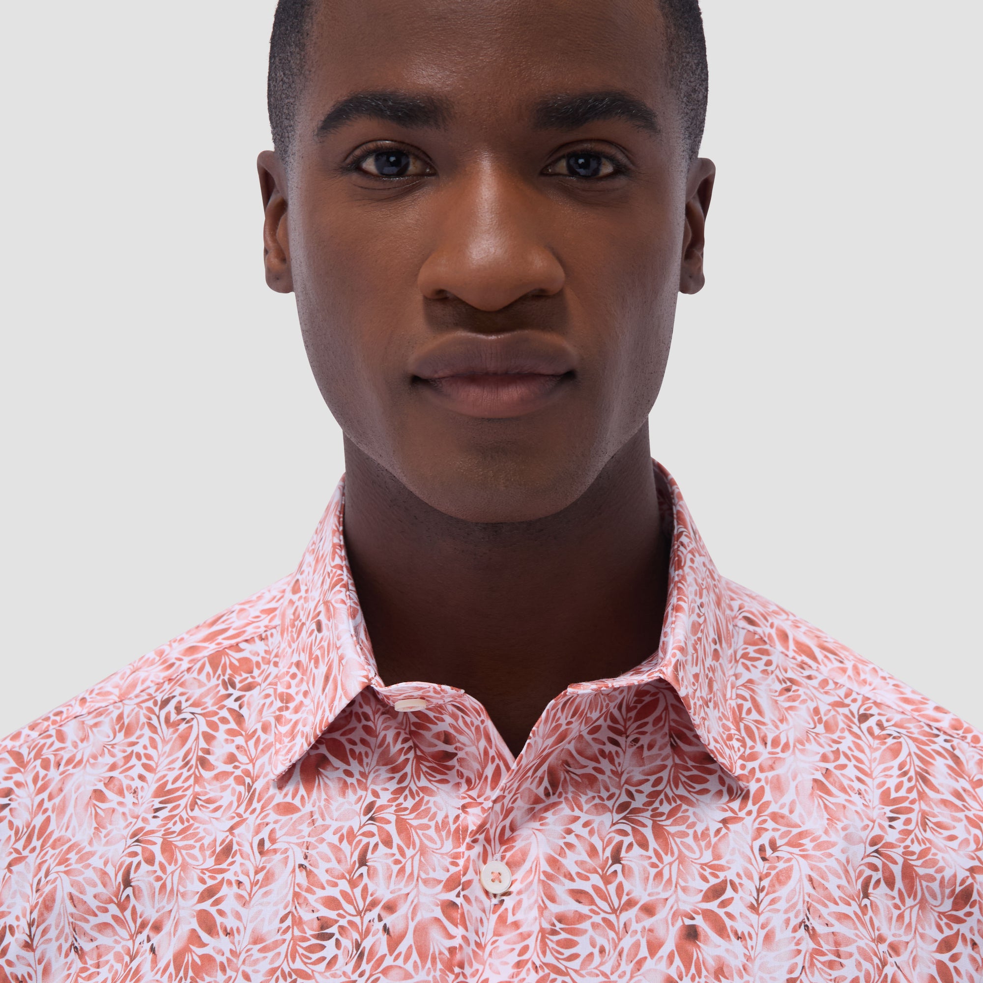 Orson Leaf Print Short-Sleeve Shirt