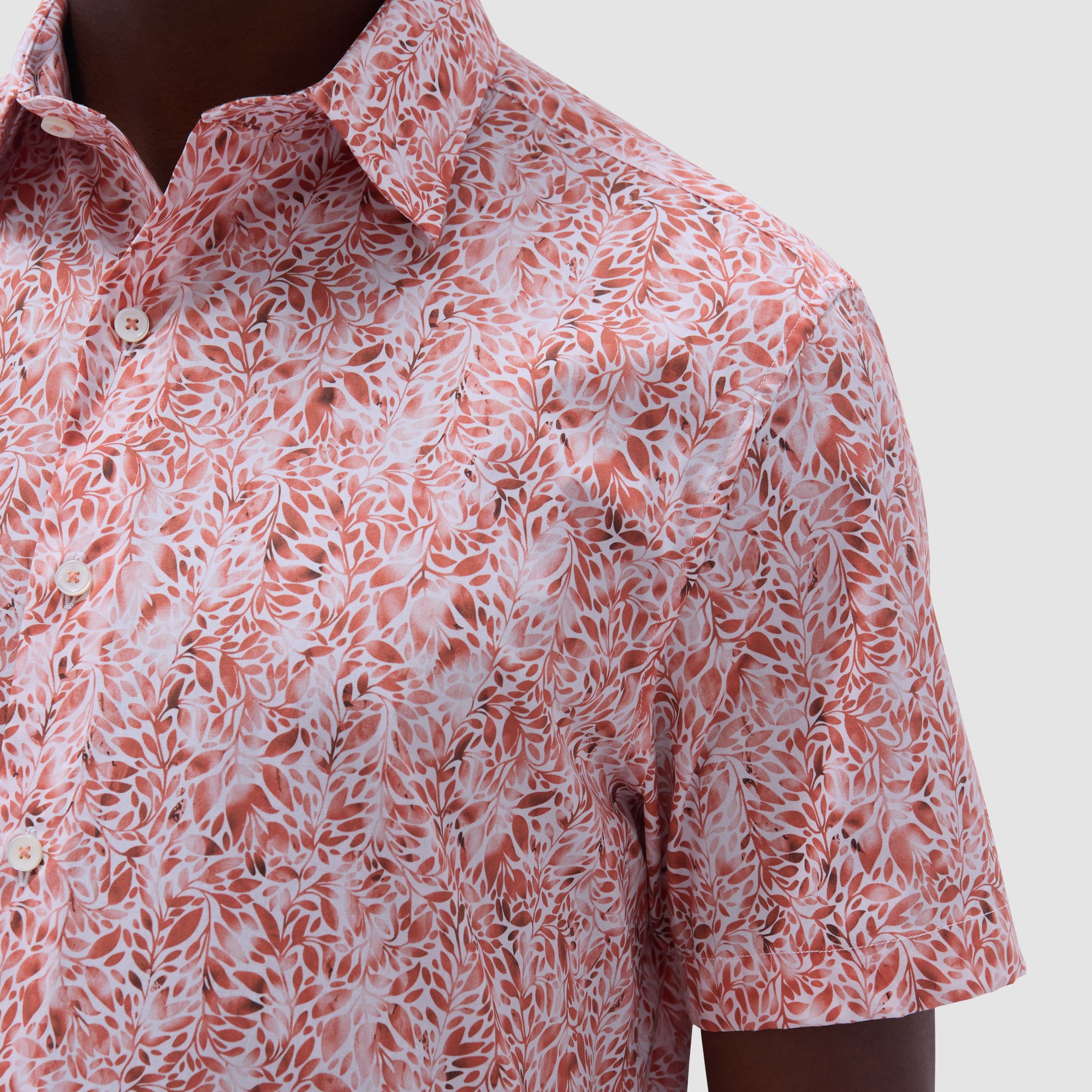 Orson Leaf Print Short-Sleeve Shirt