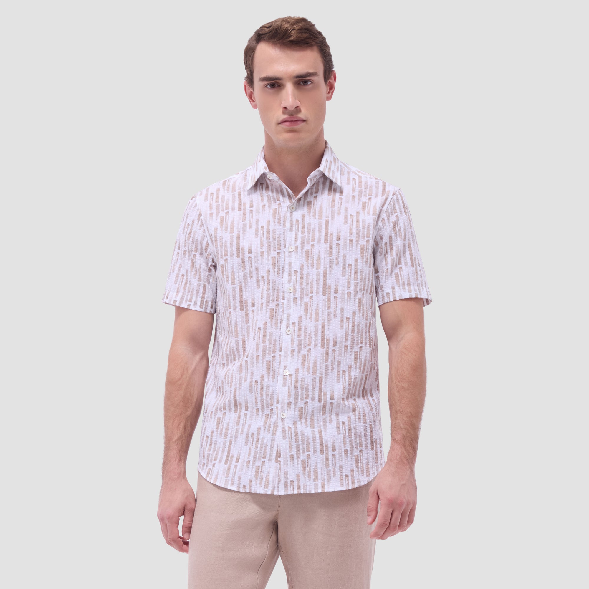 Orson Abstract Seersucker Short-Sleeve Shirt
