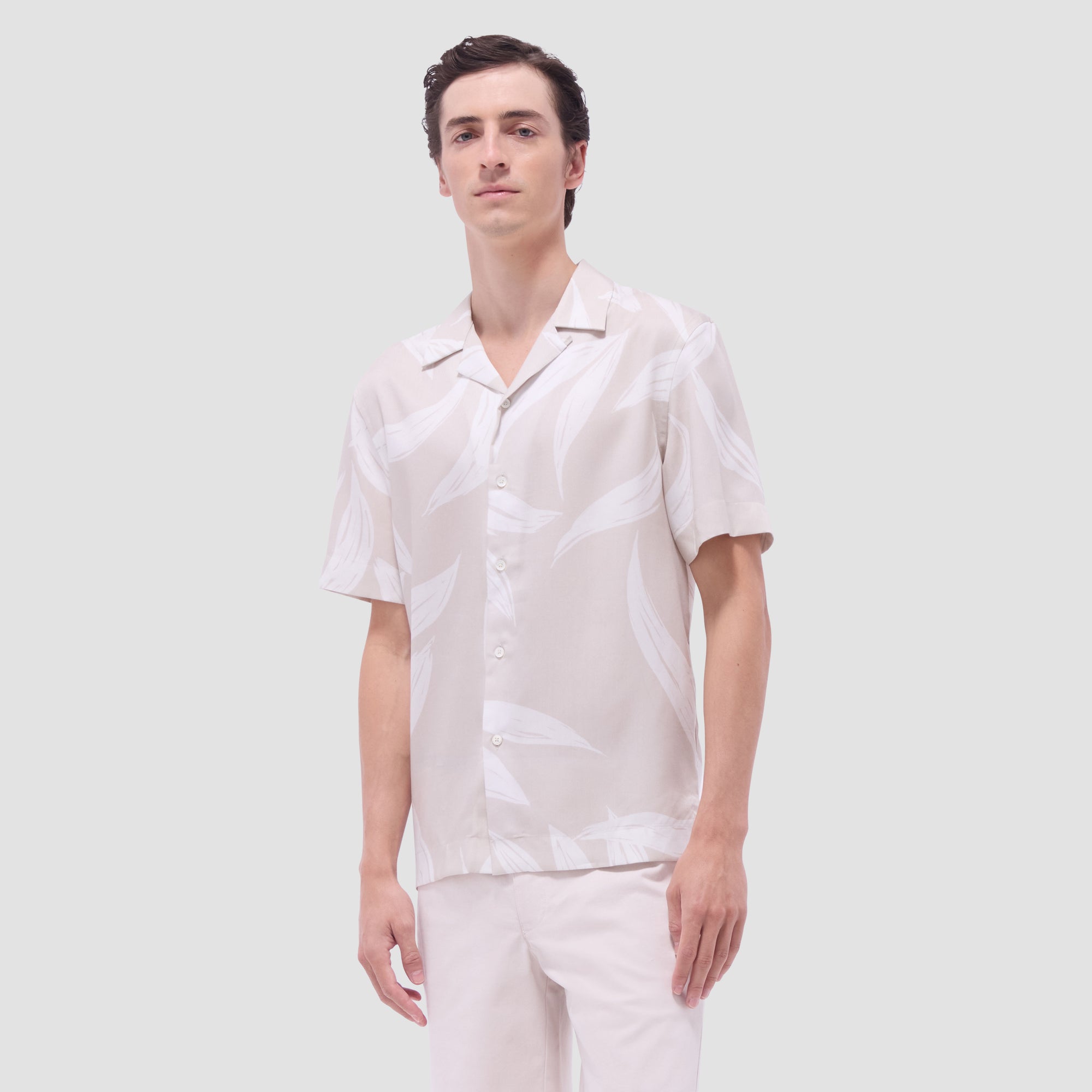 Jackson Leaf Print Camp Shirt