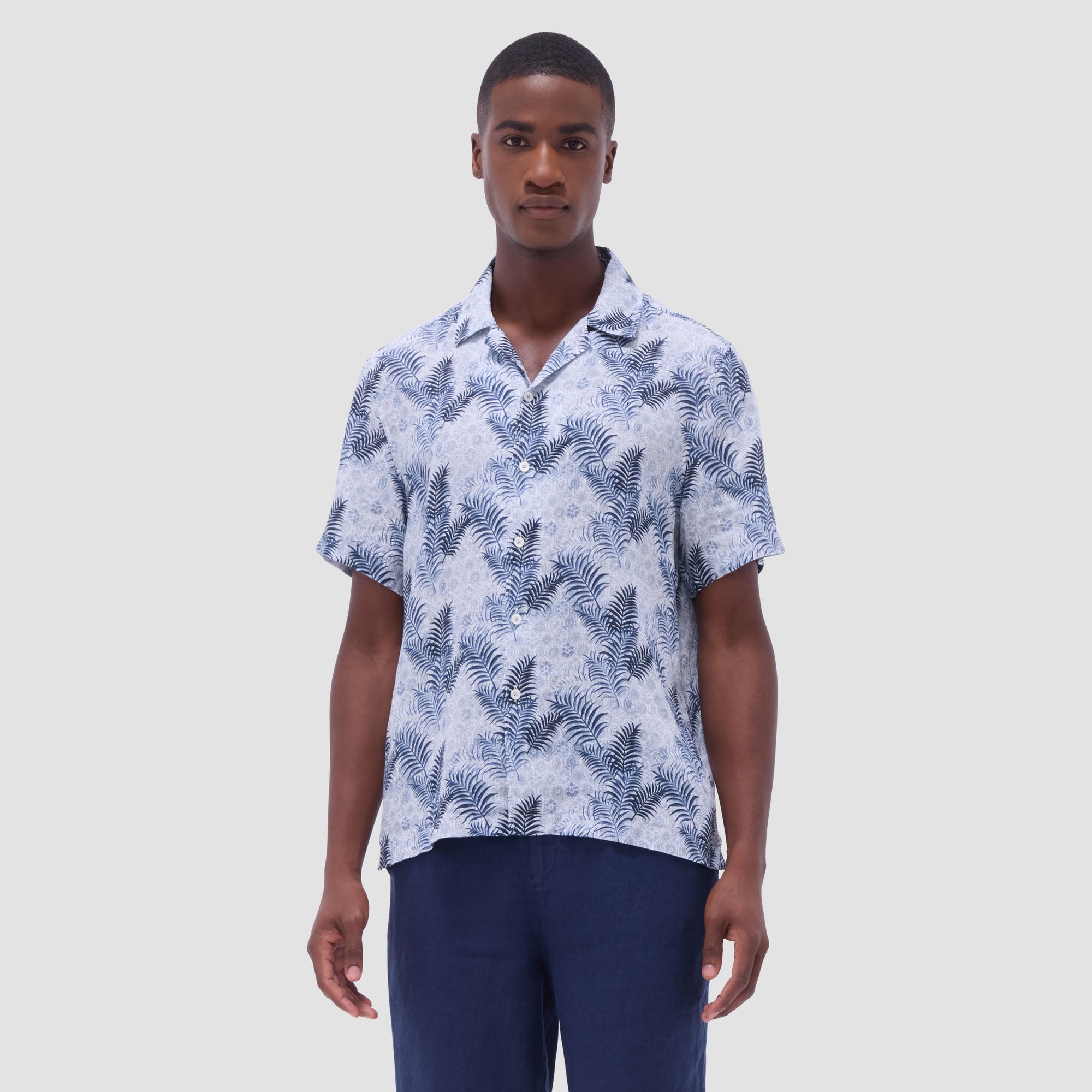 Jackson Leaf Print Camp Shirt