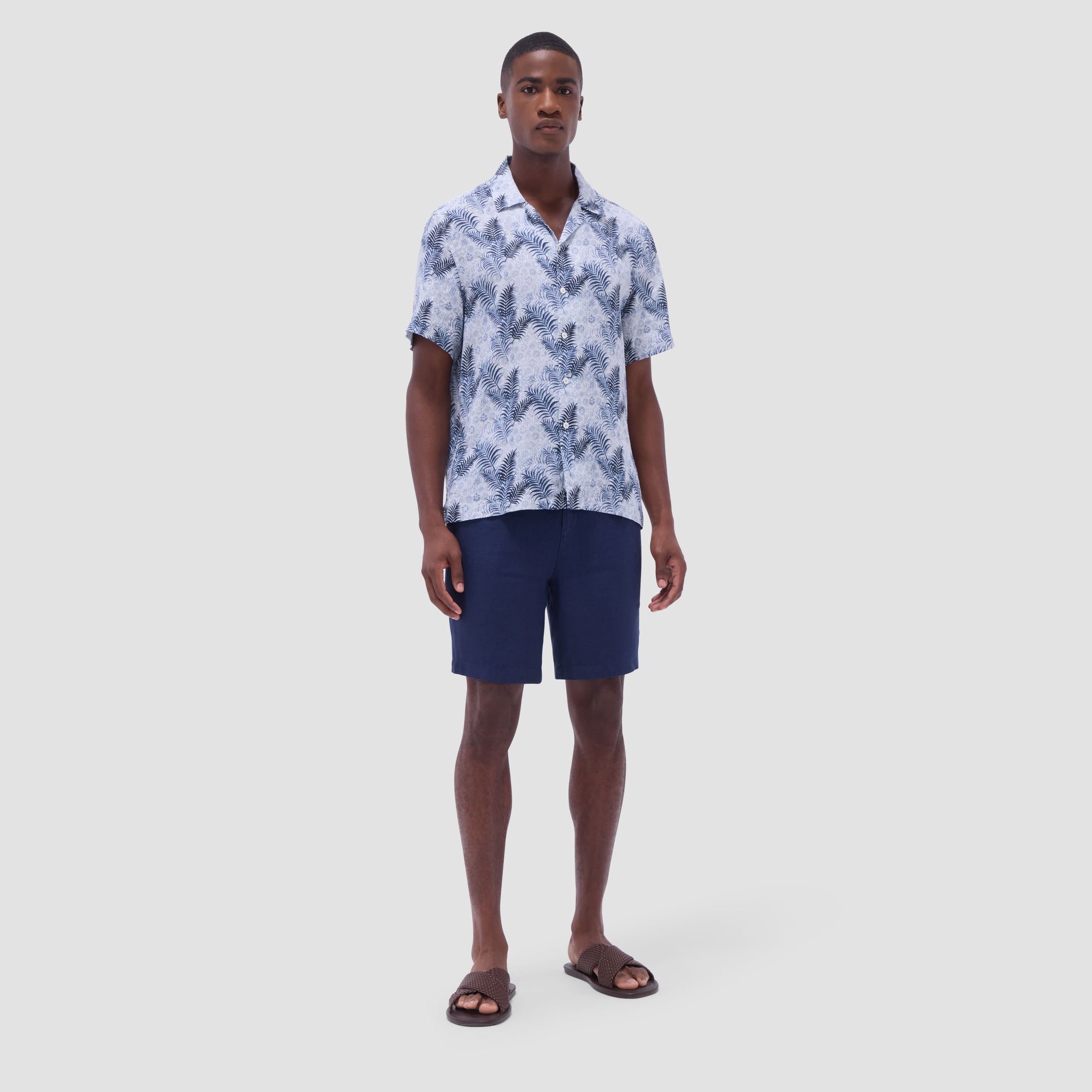 Jackson Leaf Print Camp Shirt