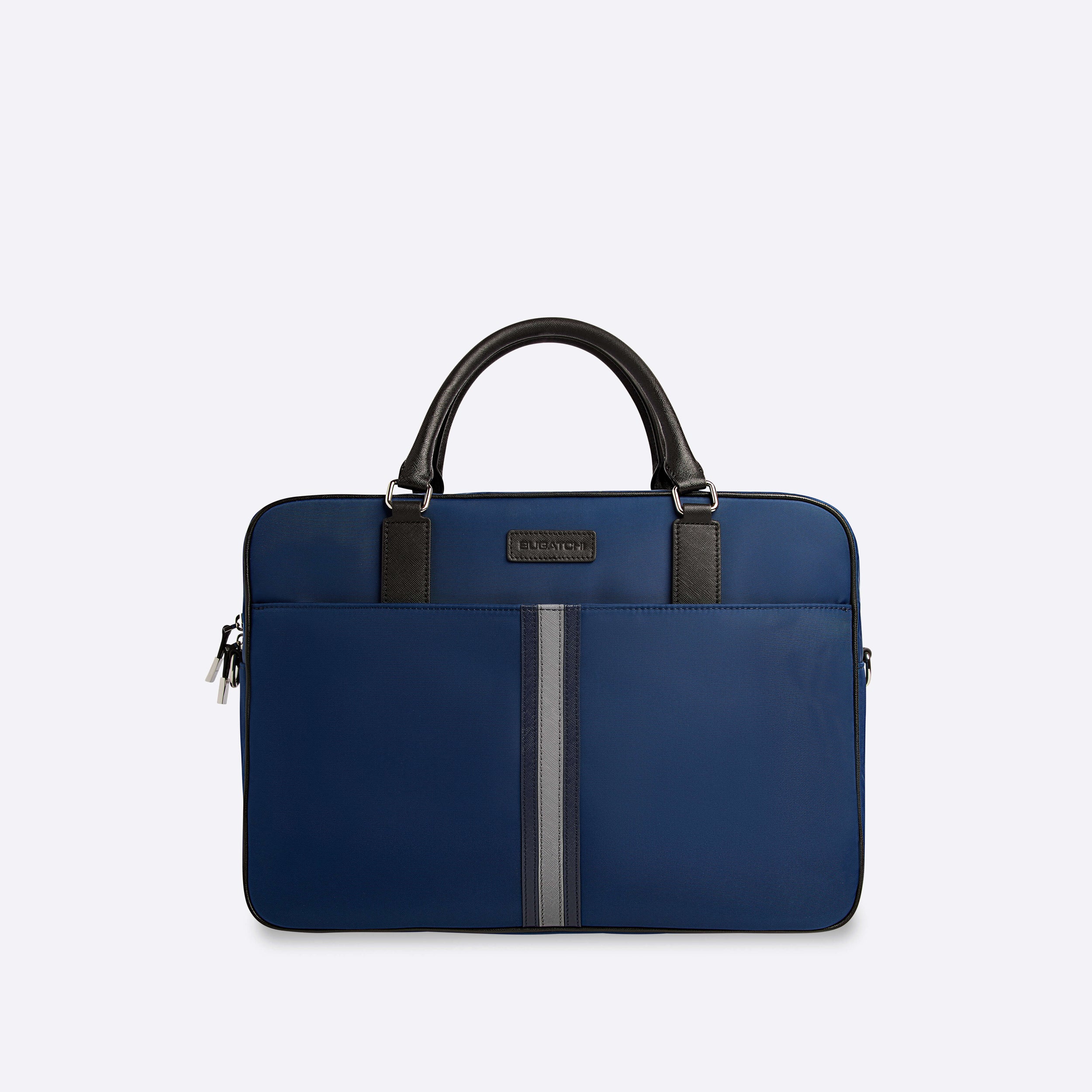 Nylon Briefcase with Leather Trim – BUGATCHI