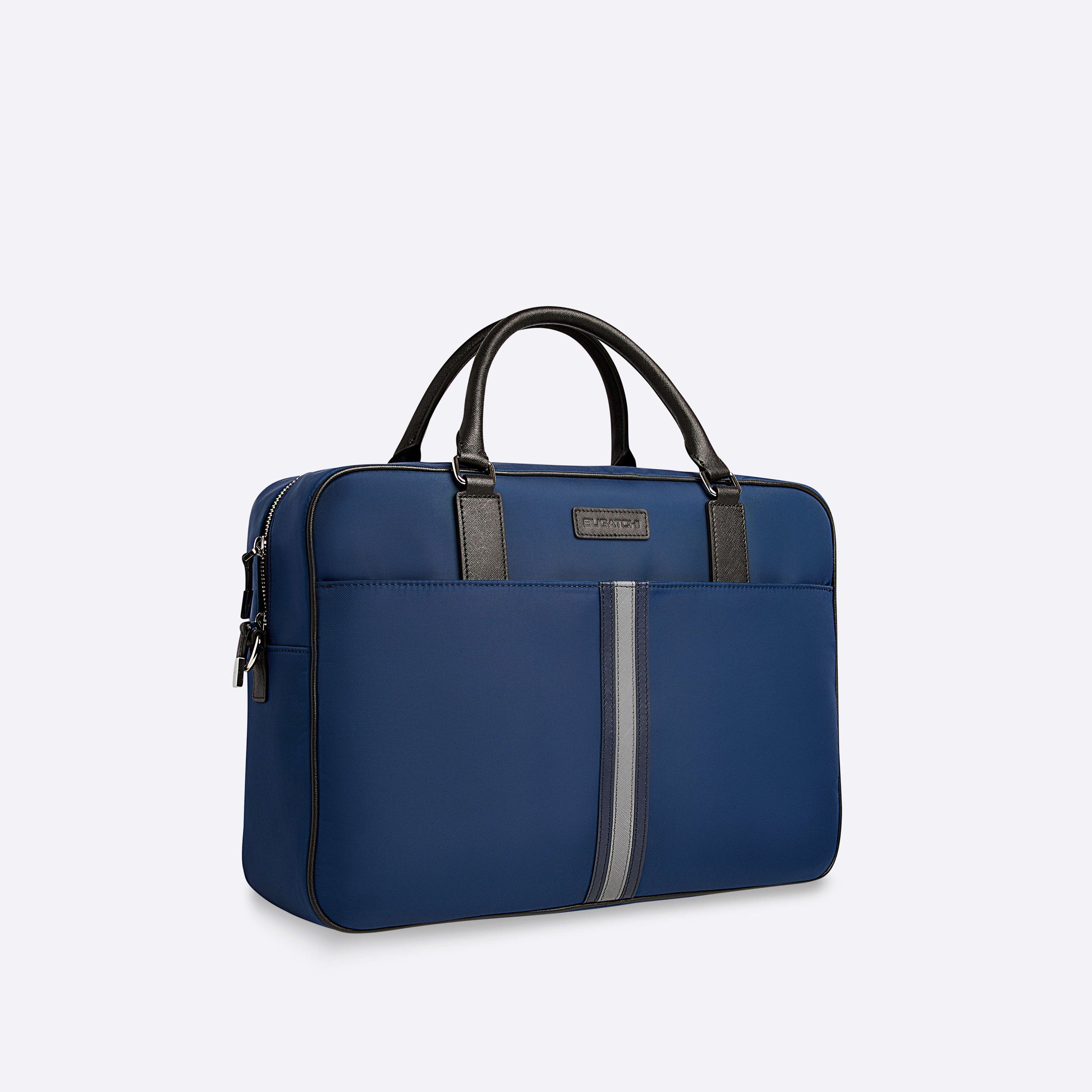 Nylon Briefcase with Leather Trim – BUGATCHI