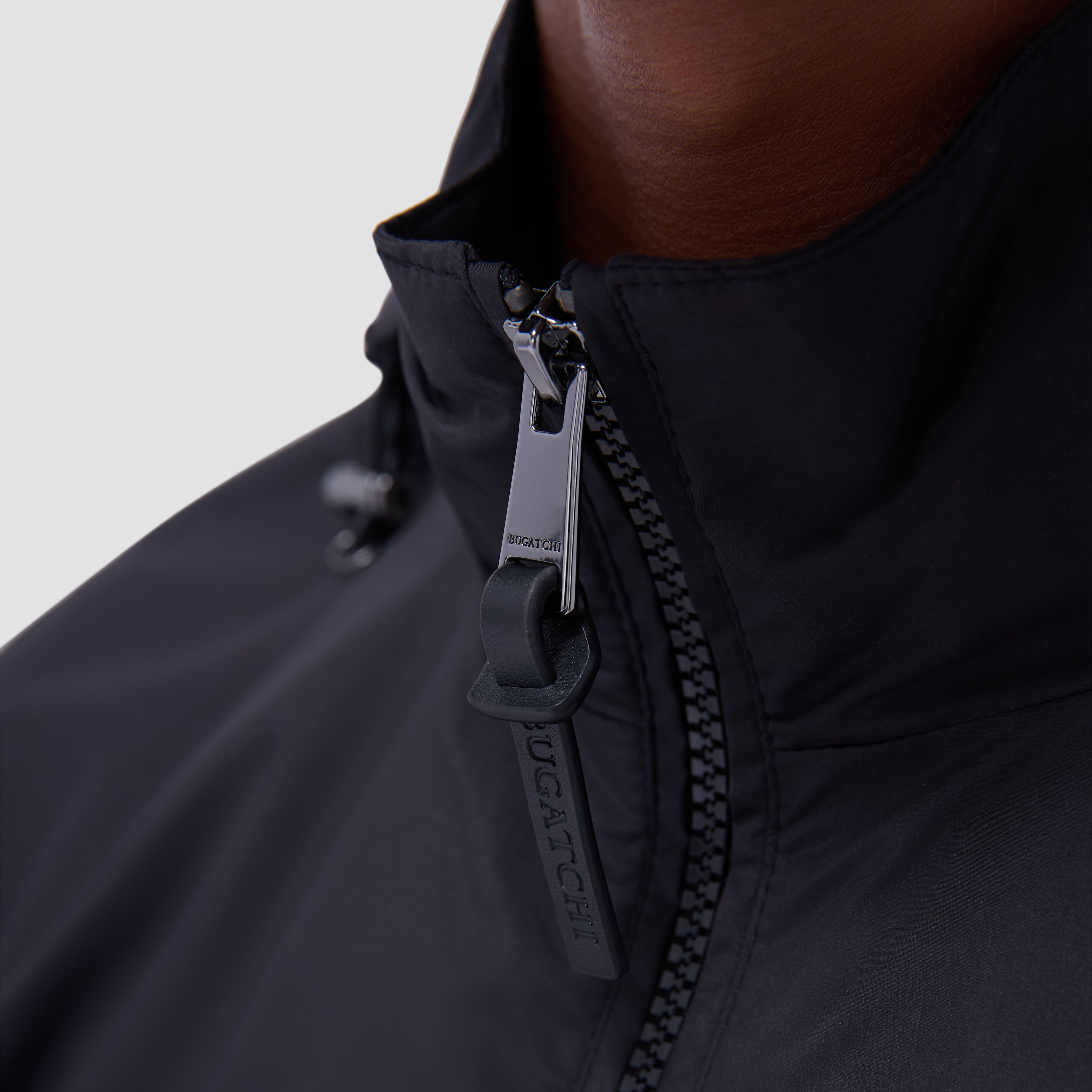 B&C Collection Giacca Windbreaker Leggera In Nylon - Con Cappuccio E Fodera In Rete - Impermeabile E Richiudibile Nella Tasca - Taglia M, Nero