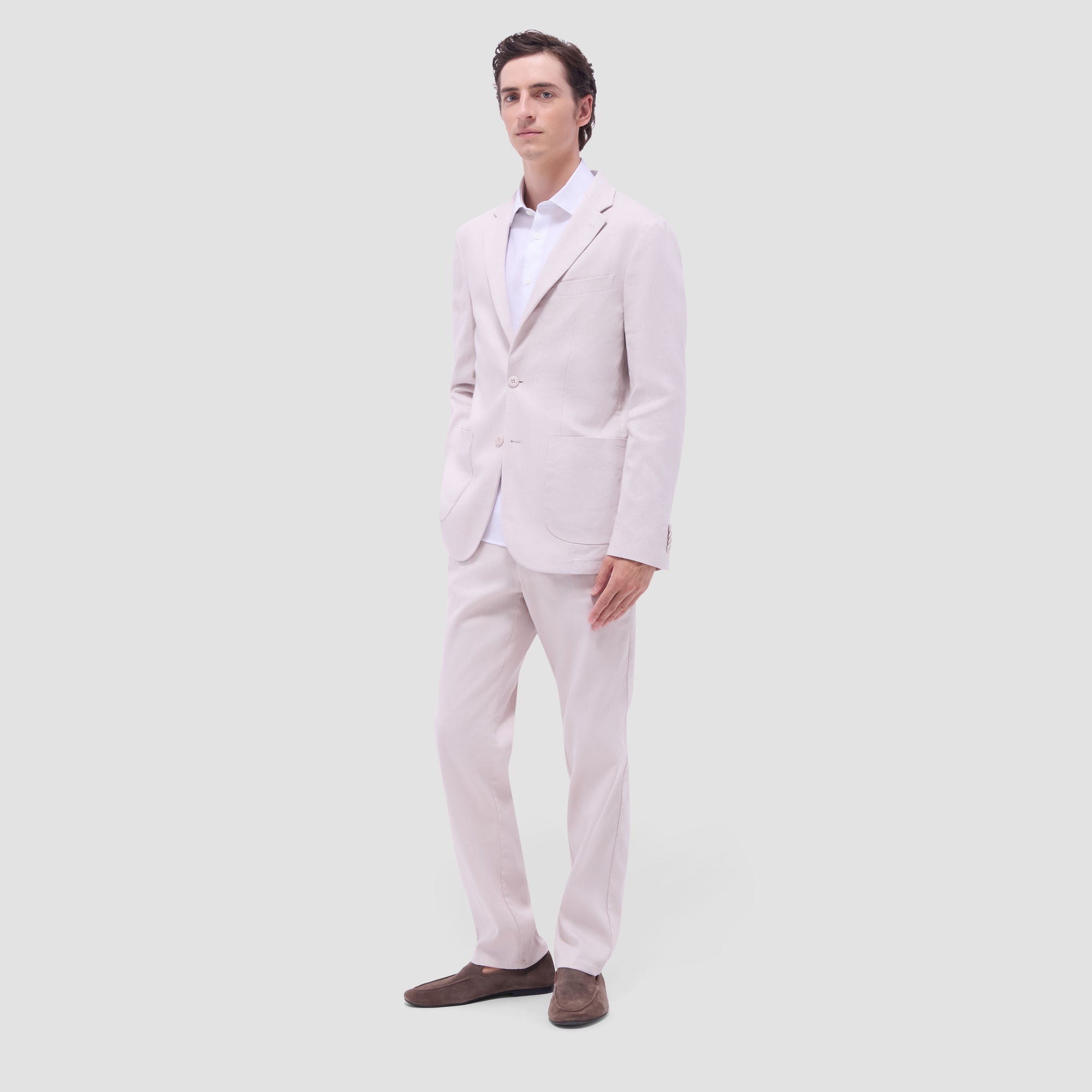 Linen-Cotton Two Button Blazer