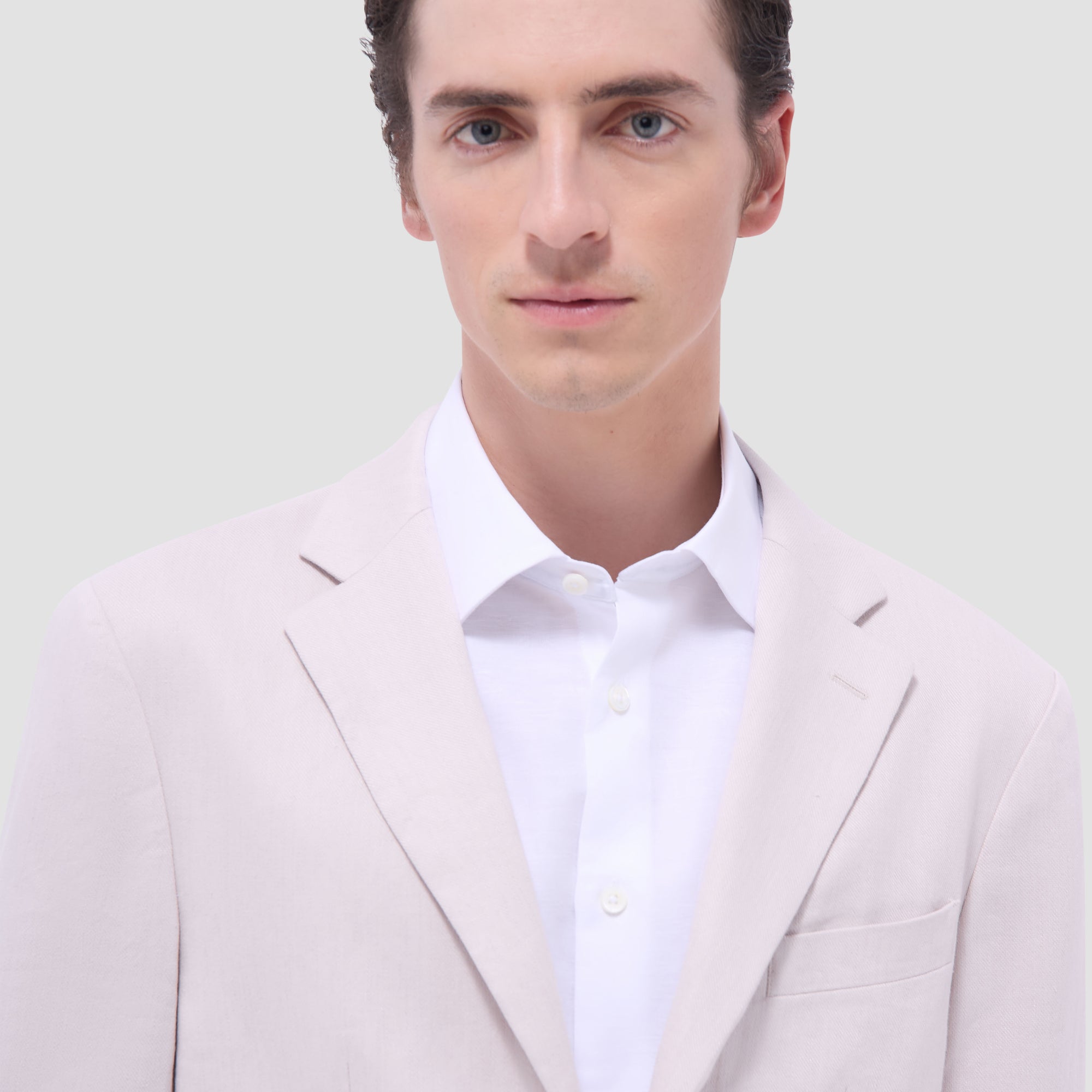 Linen-Cotton Two Button Blazer