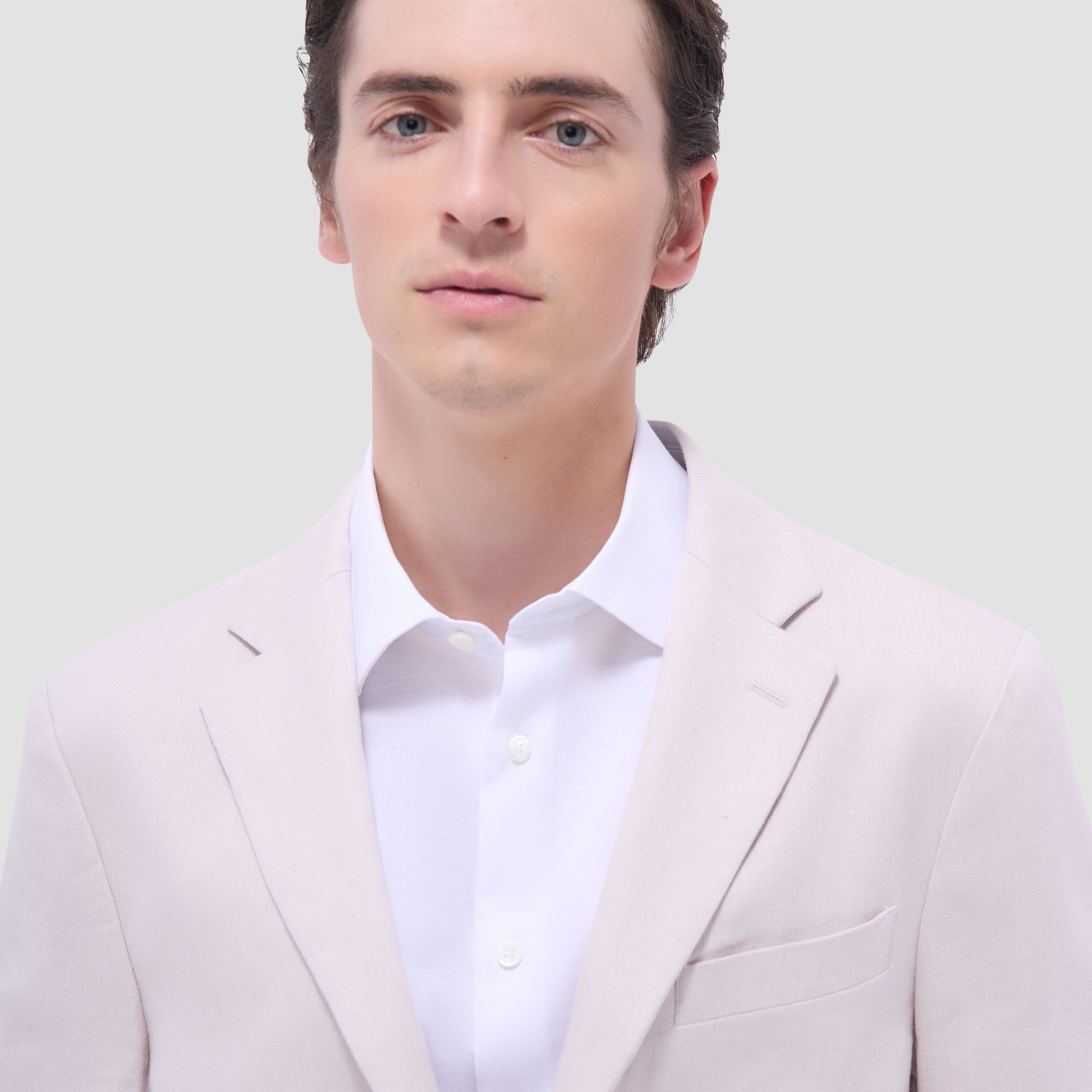 Linen-Cotton Two Button Blazer