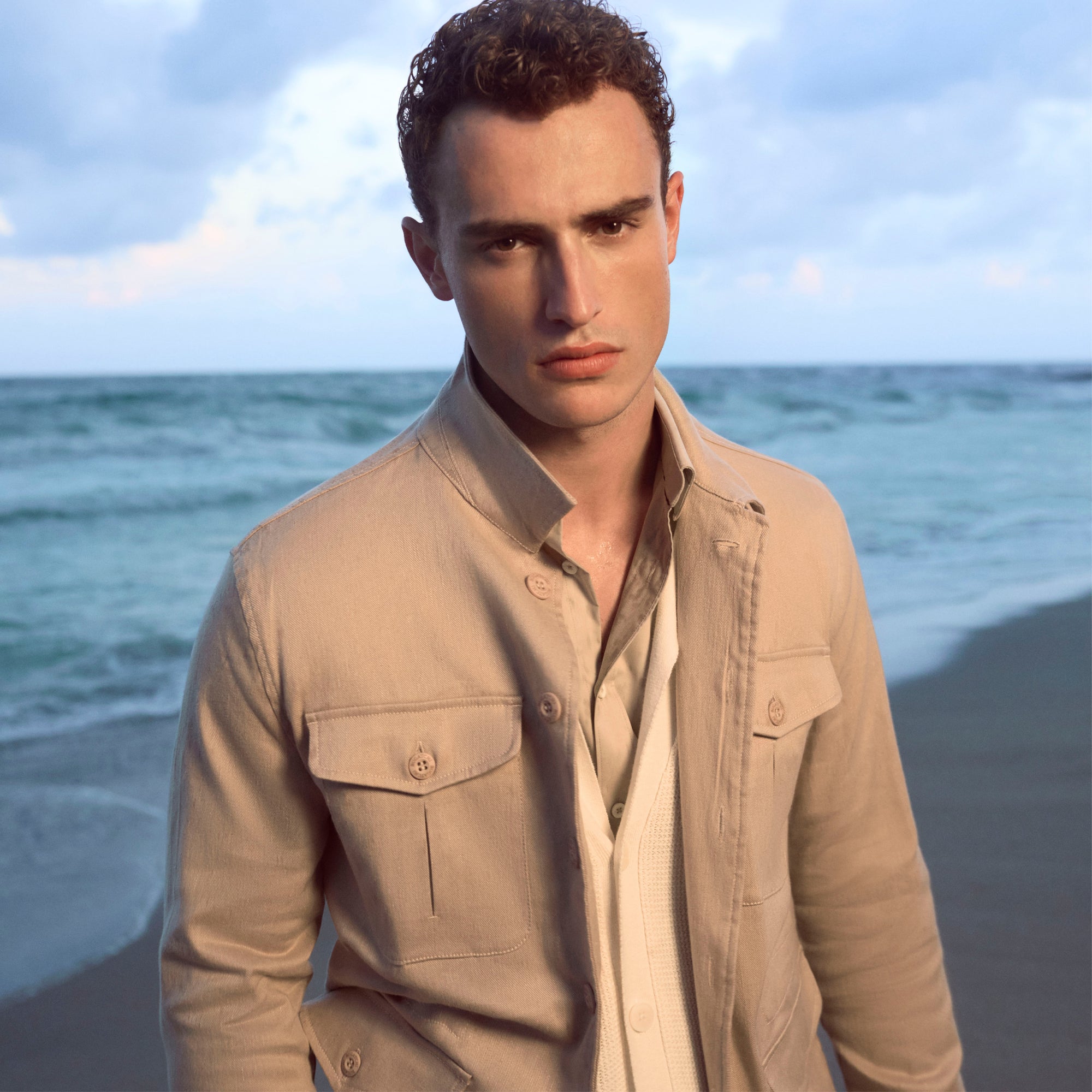 Linen-Cotton Safari Jacket