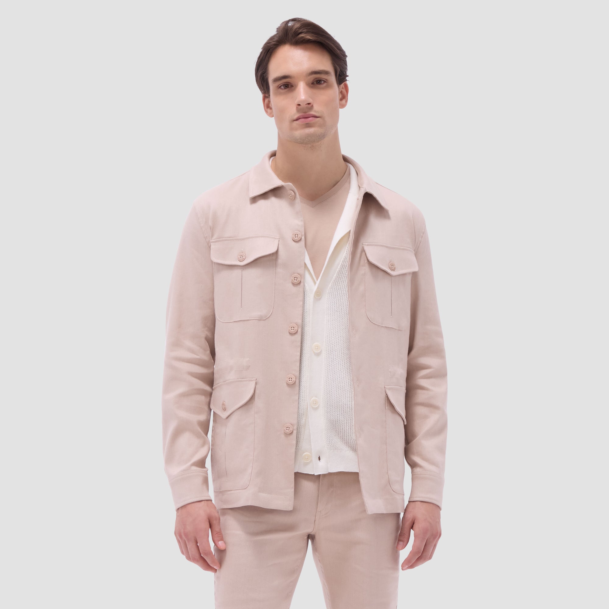 Linen-Cotton Safari Jacket