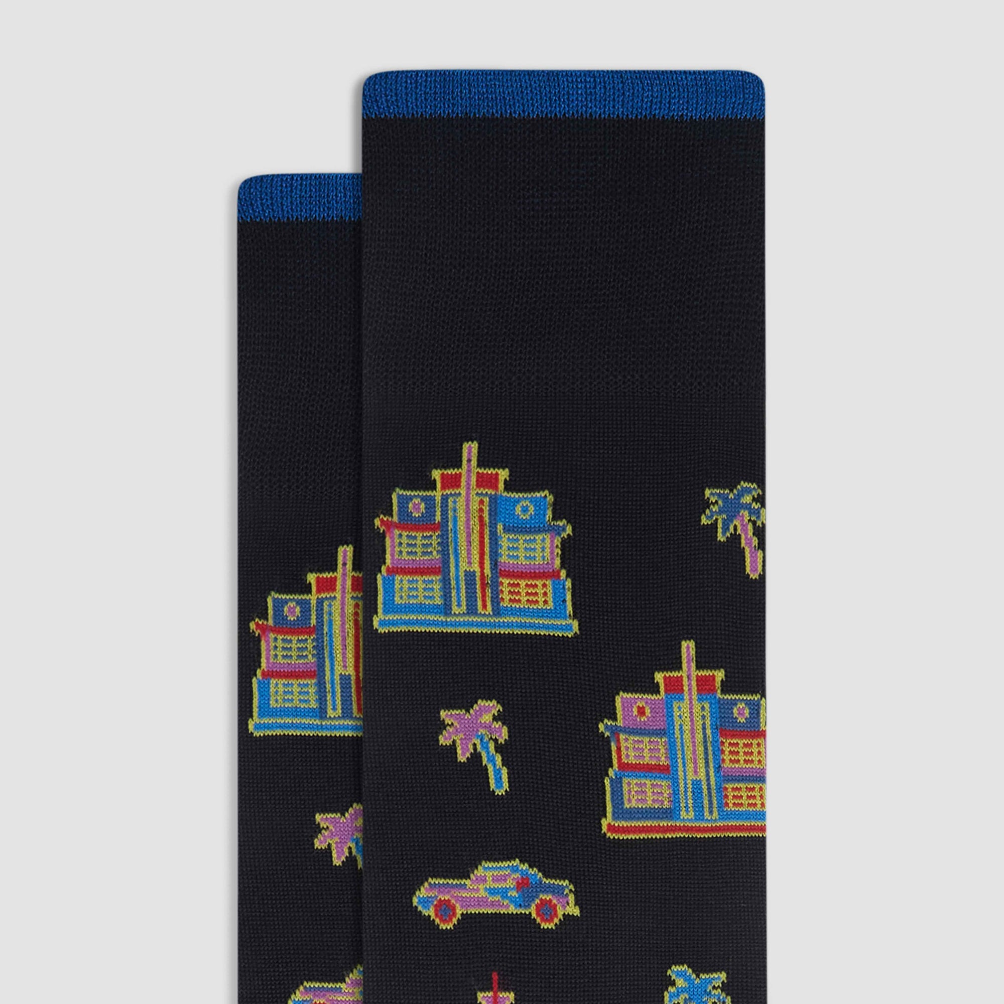 Miami Art Deco Mid-Calf Socks