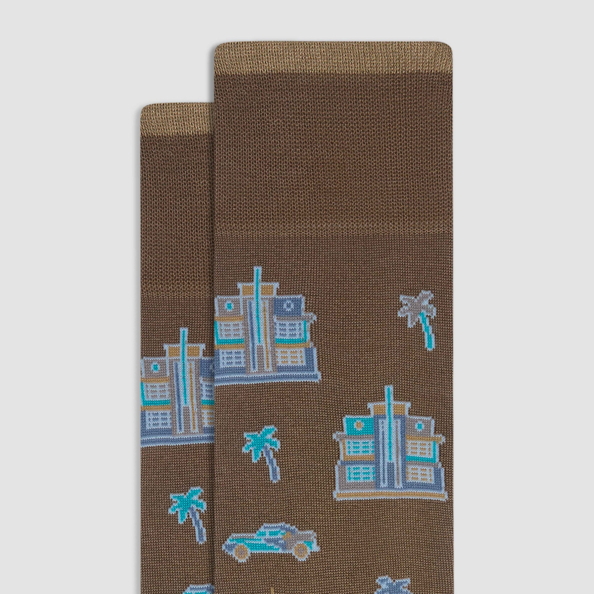 Miami Art Deco Mid-Calf Socks