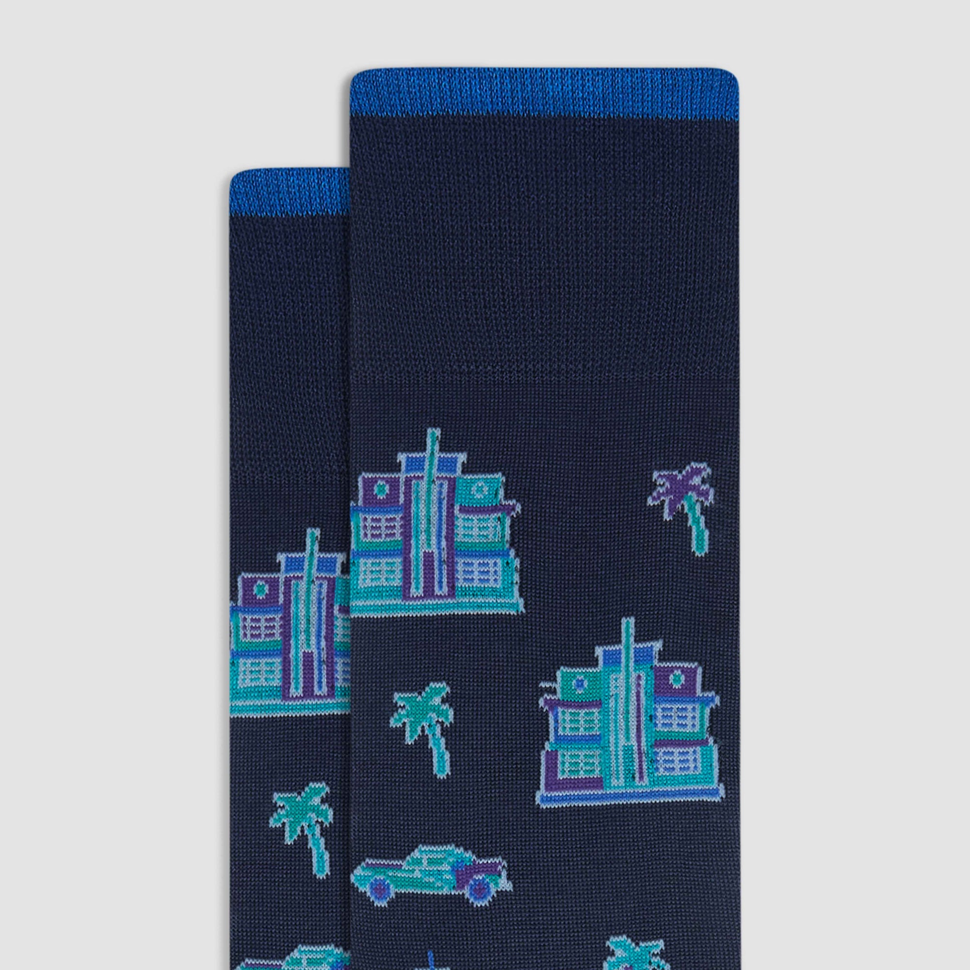 Miami Art Deco Mid-Calf Socks