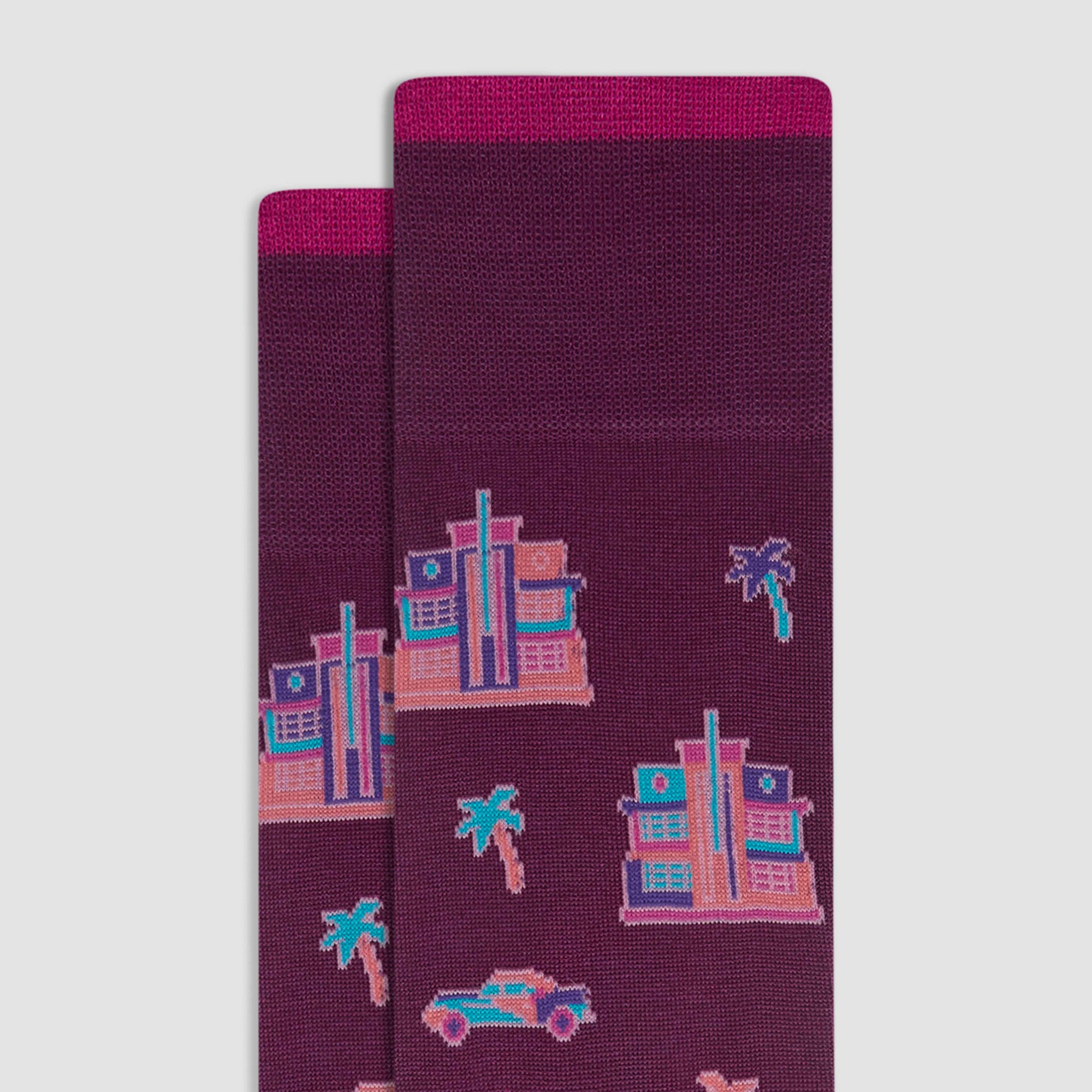 Miami Art Deco Mid-Calf Socks
