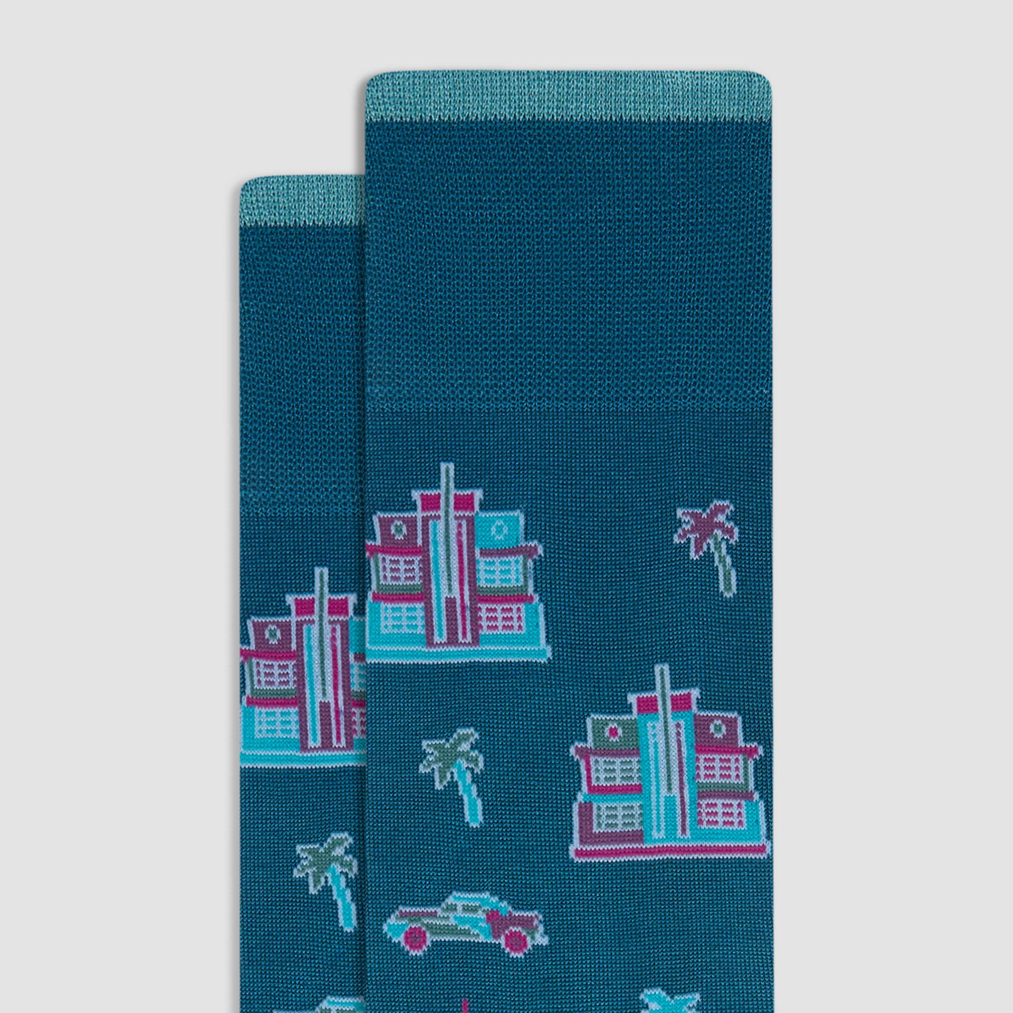 Miami Art Deco Mid-Calf Socks