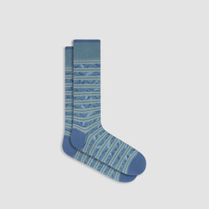 Floral Striped Mi-Calf Socks