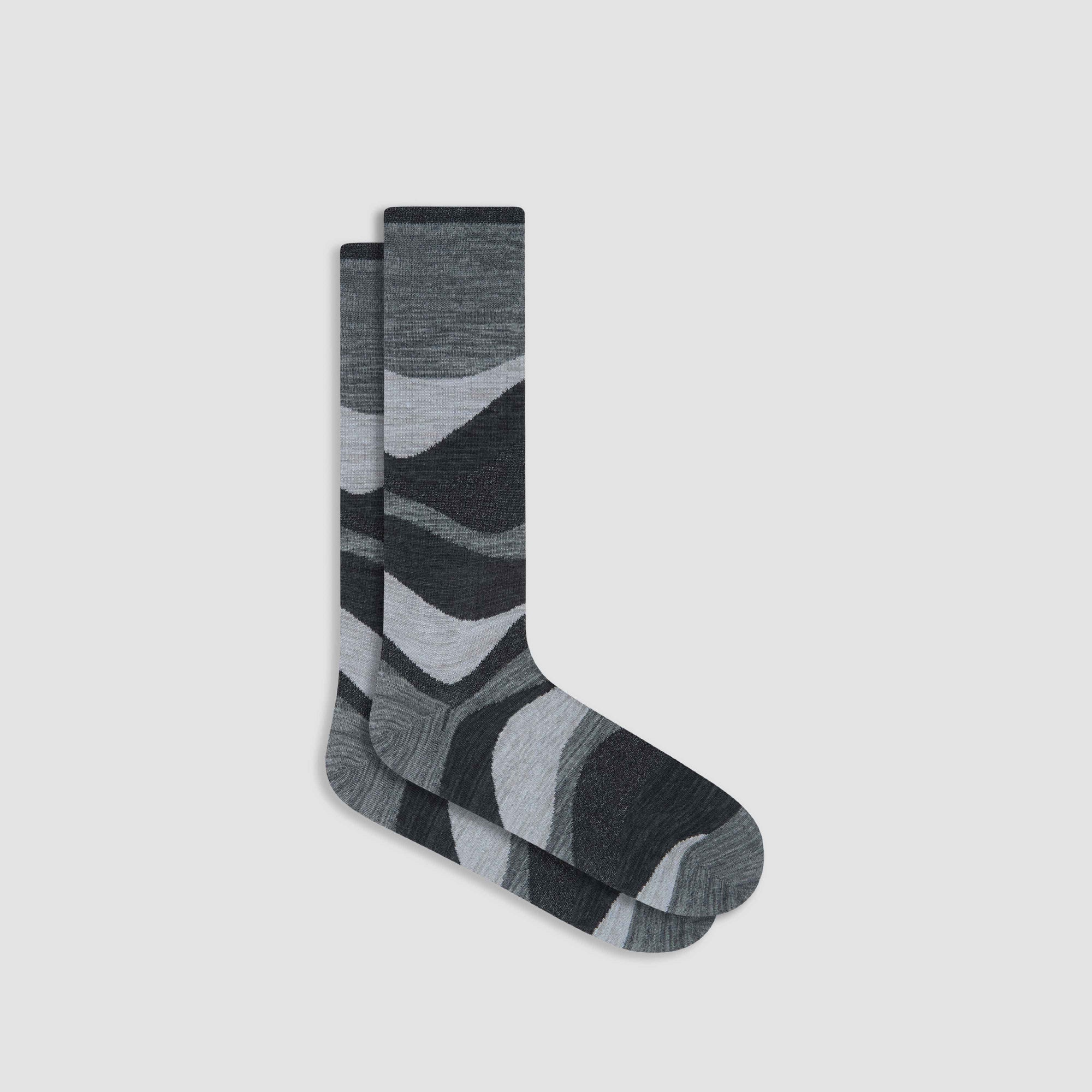 Abstract Wave Mid-Calf Socks