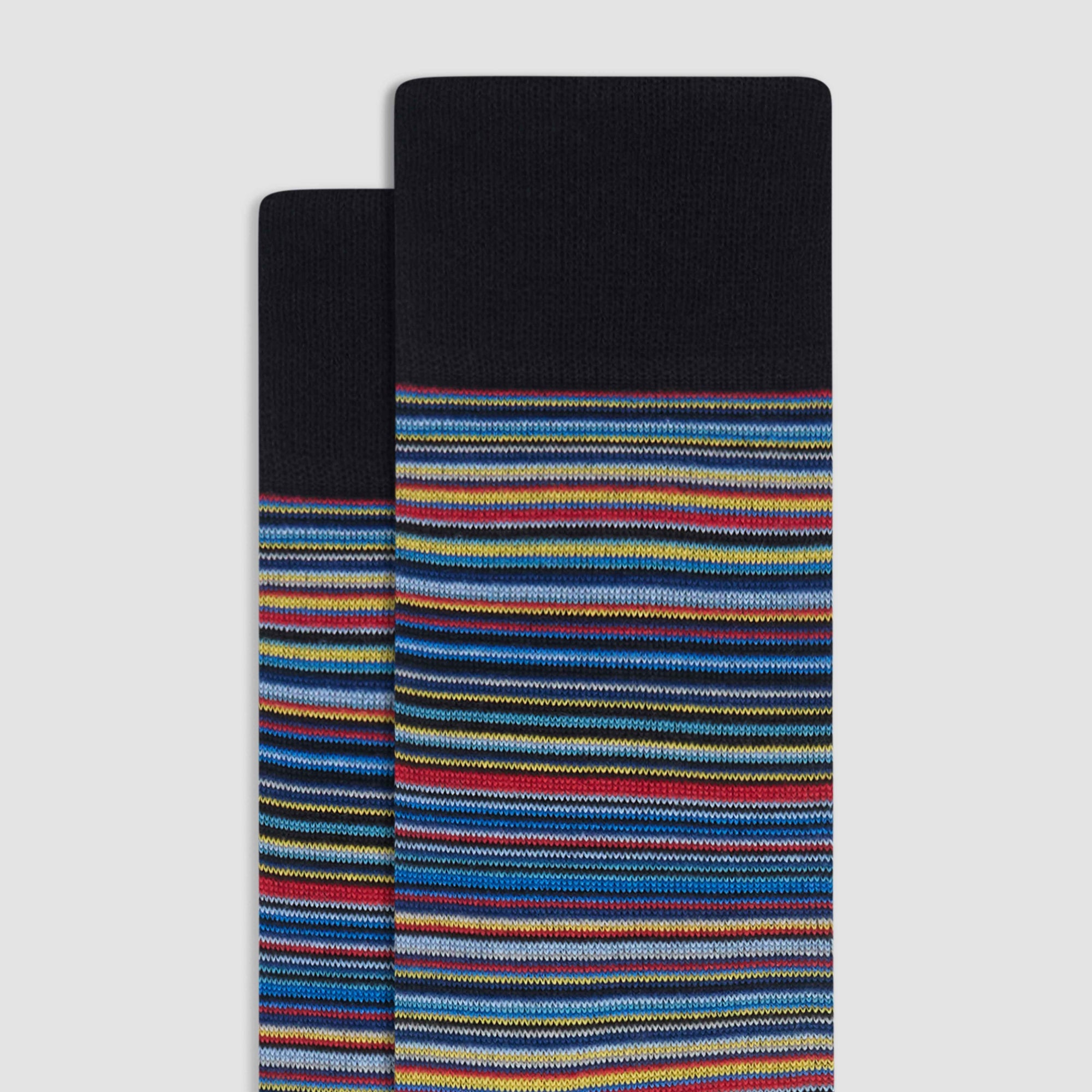Striped Cashmere Mid-Calf Socks